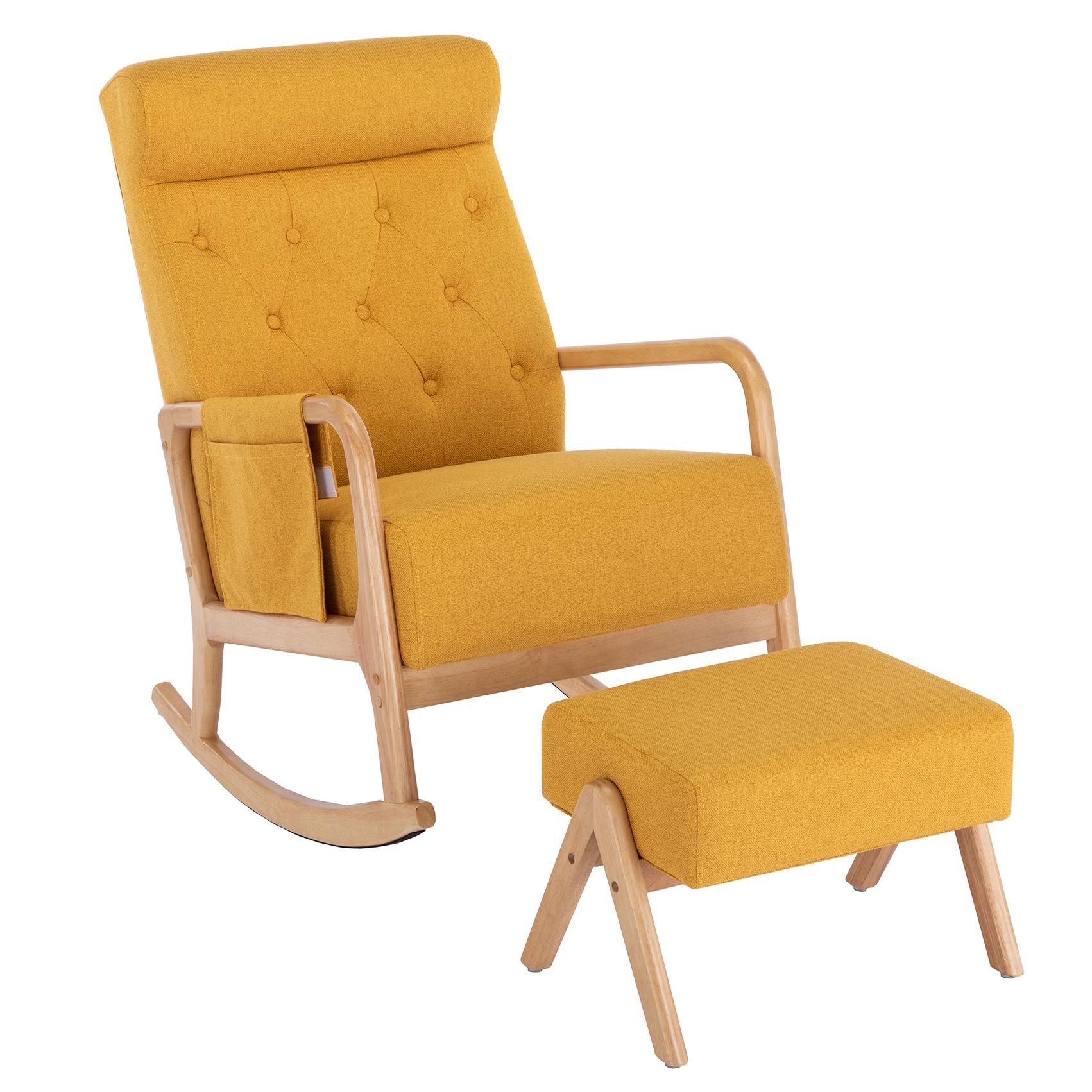LVHOM Schaukelstuhl Set mit Hocker, Relaxsessel/Schwingsessel/Loungsessel günstig online kaufen