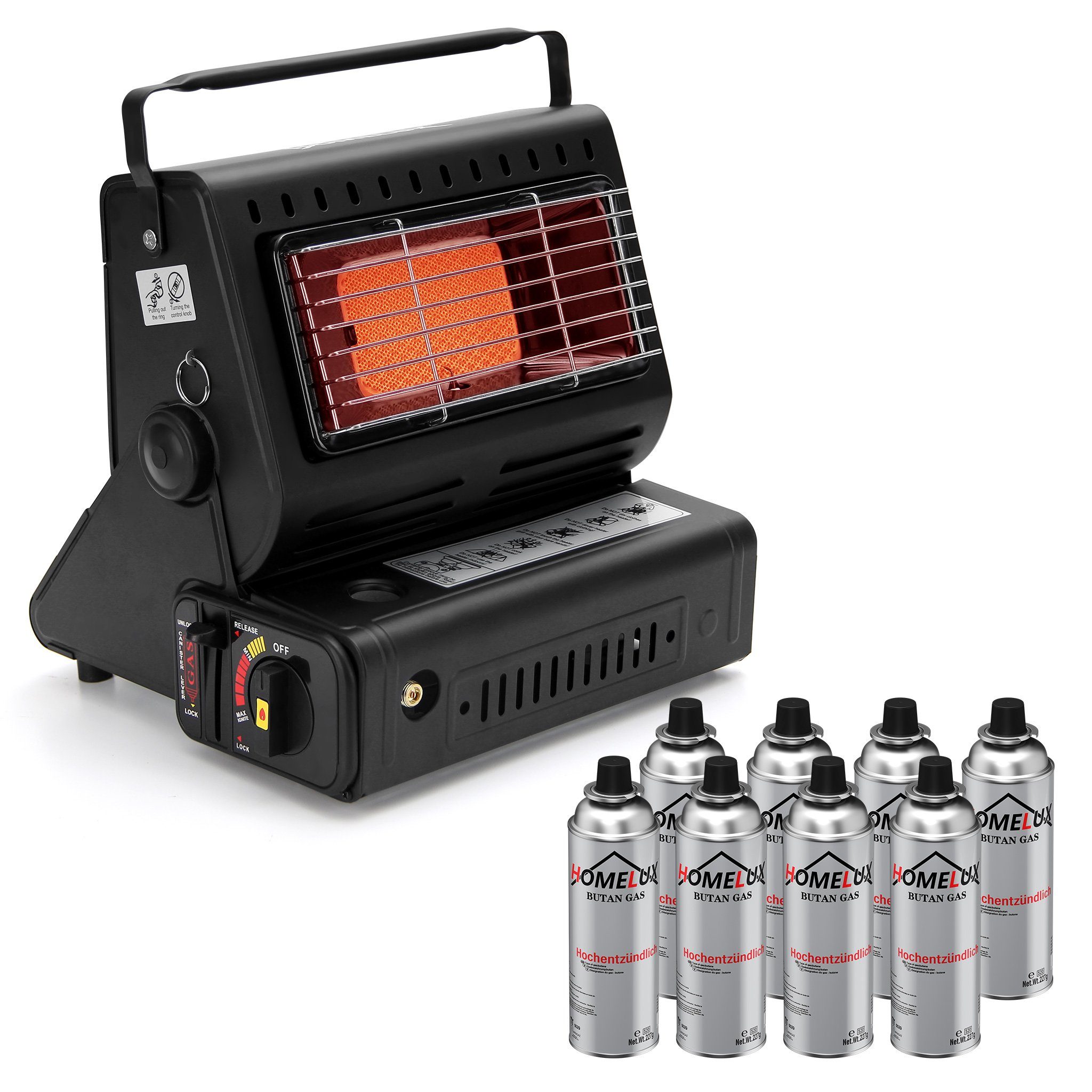 HOMELUX Heizstrahler 1300W 2in1 Tragbare Gasheizung, günstig online kaufen