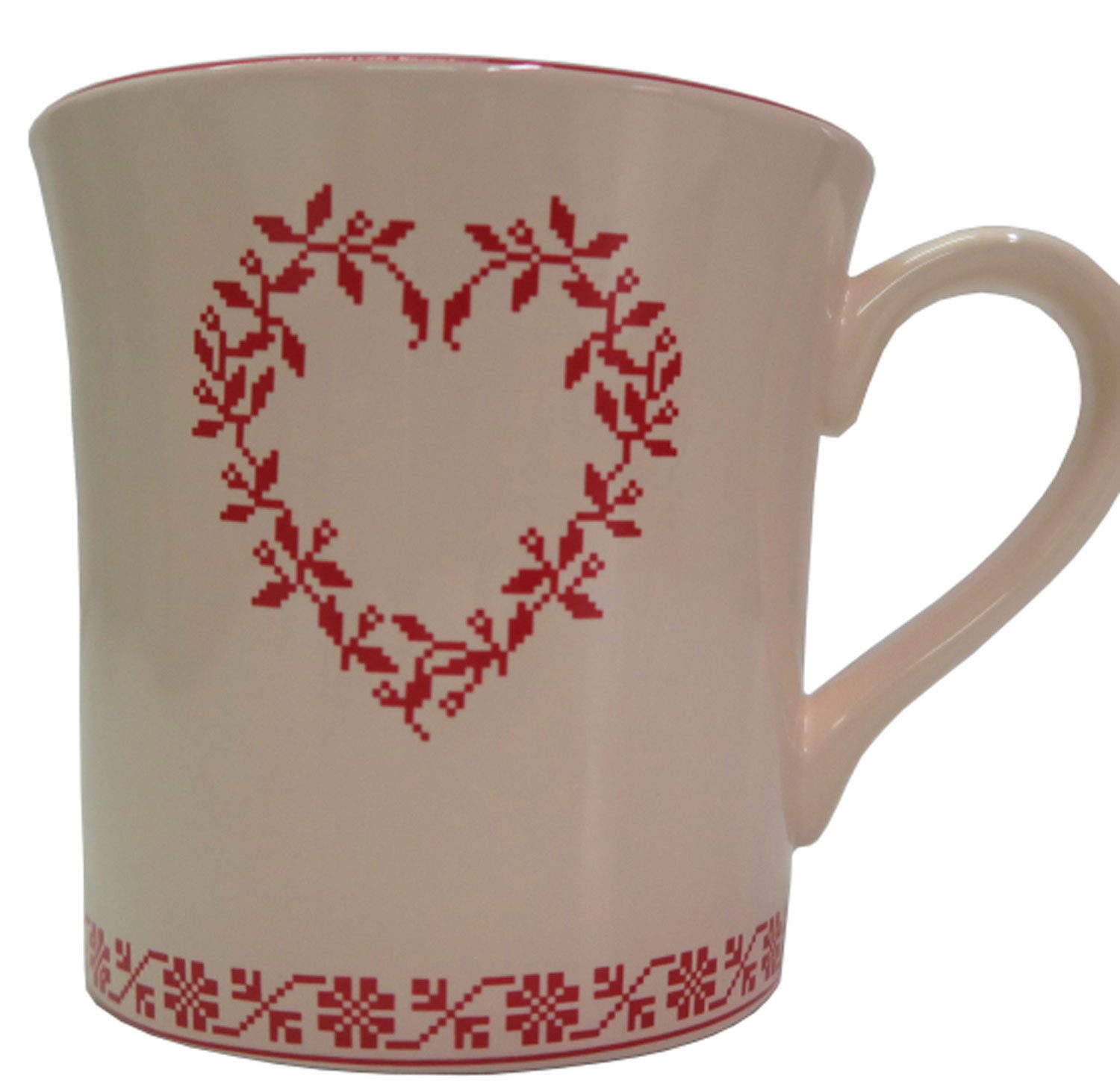 Steinnacher Bärbel Becher Trinkbecher Tasse beige mit Herz 9,5 cm 0,35L, 2-tlg.