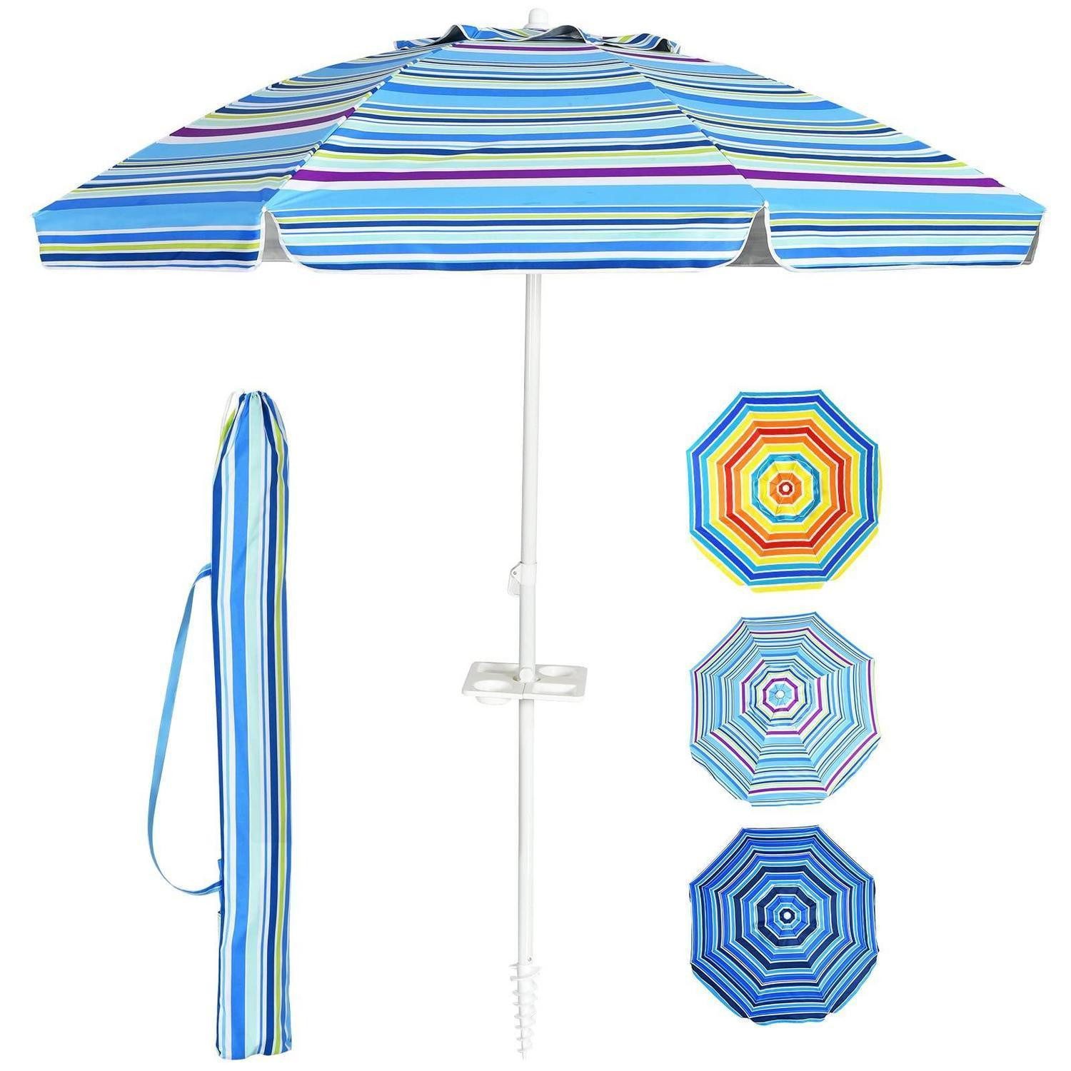 LuxusKollektion Sonnenschirm Strandsonnenschirm 220cm verstellbar