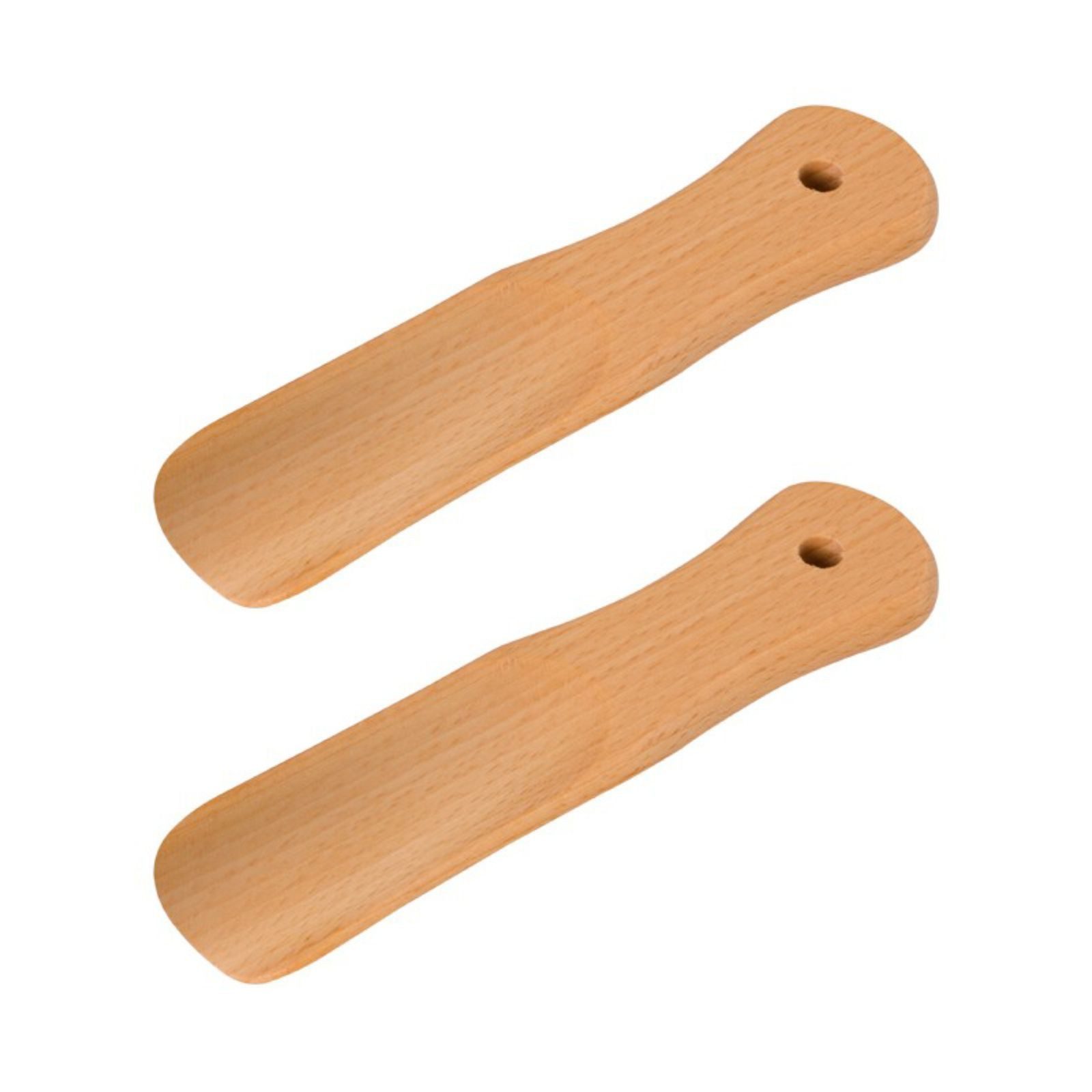 Schuhlöffel 2er Set Schuhlöffel Schuhanzieher Schuhauszieher Kurz aus Buchenholz