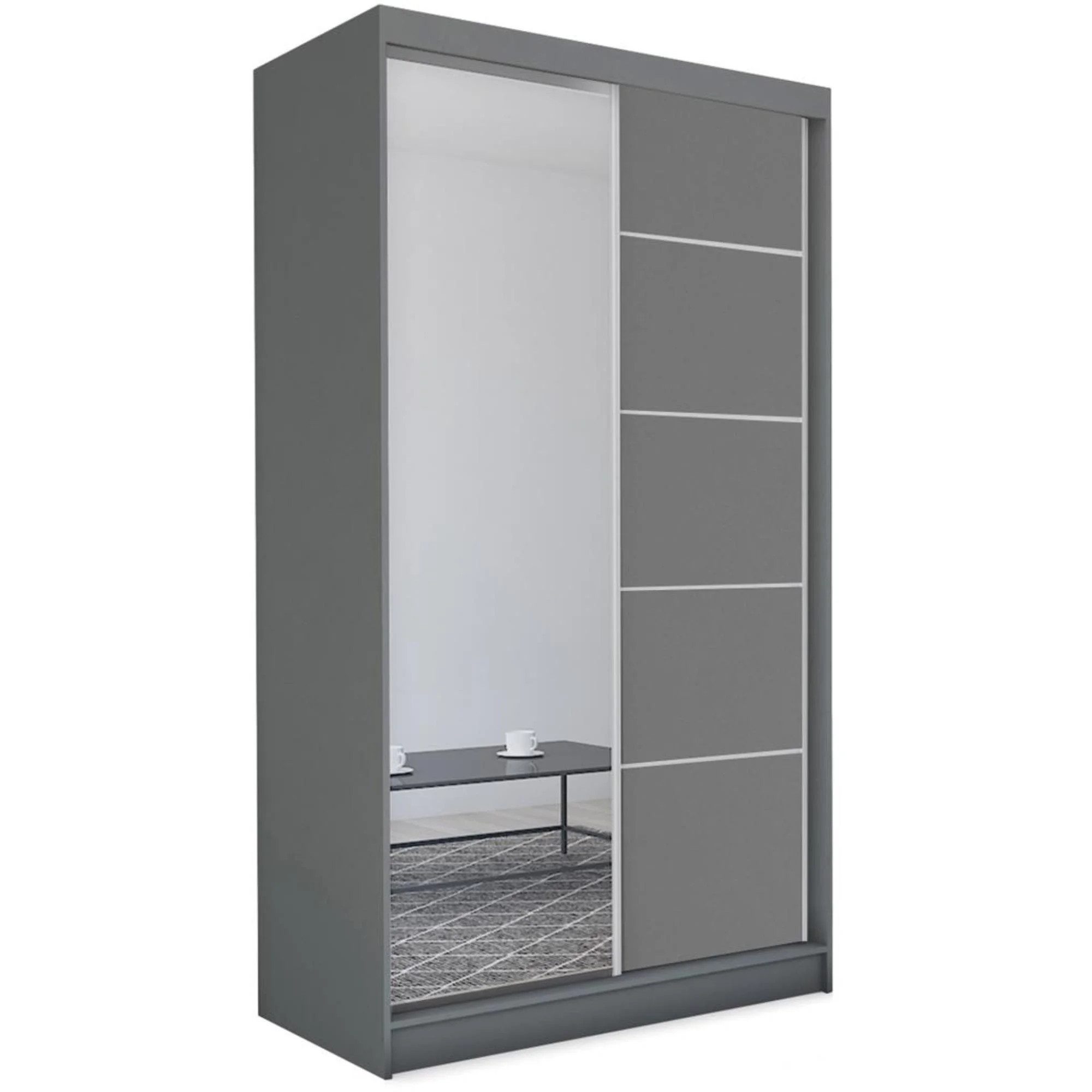 Beautysofa Schiebetürenschrank MARIKA II mit Schubladen, Spiegeln und Kleid günstig online kaufen