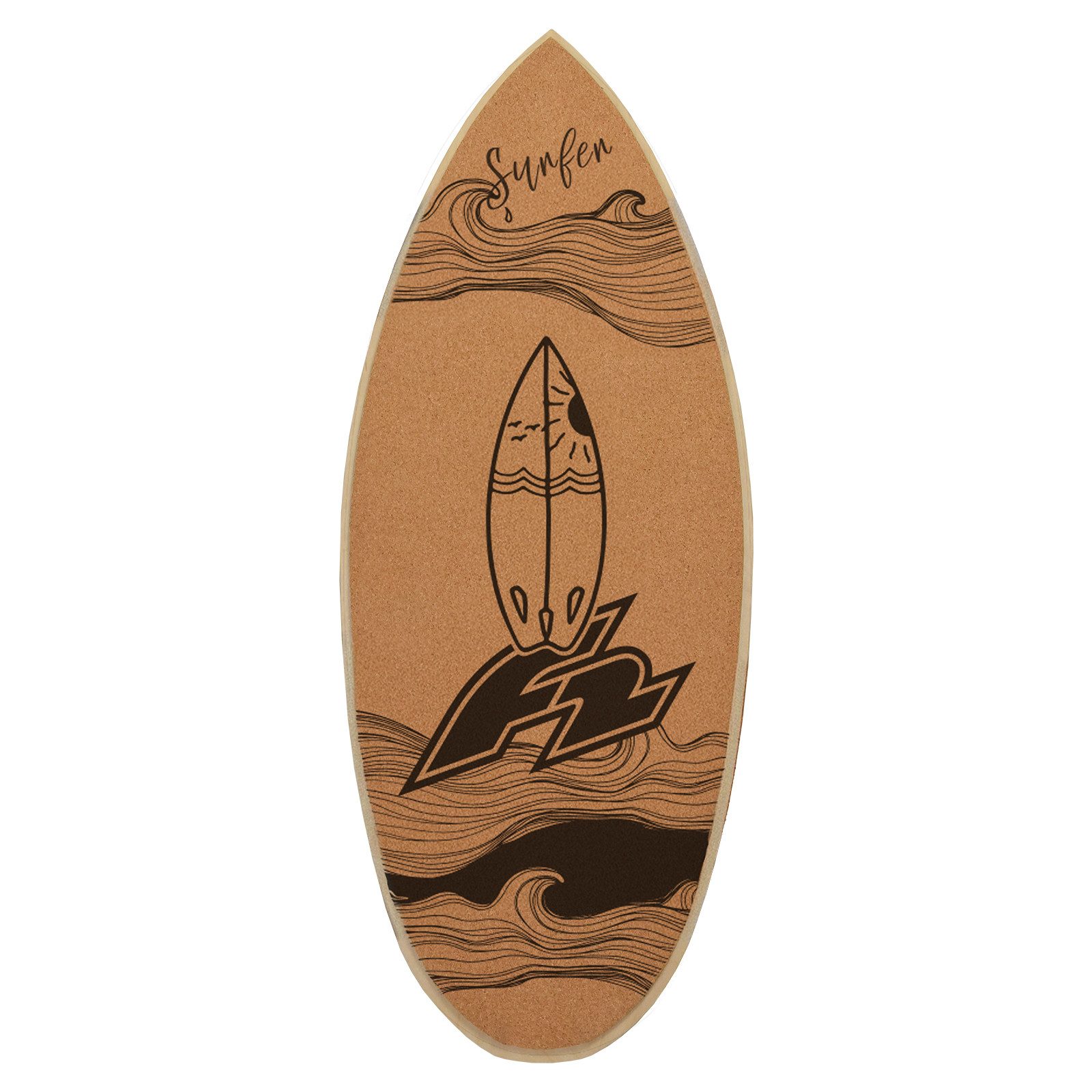 F2 Balanceboard F2 Kork Balance Board Surf Flat Shape 74x30cm Board Only