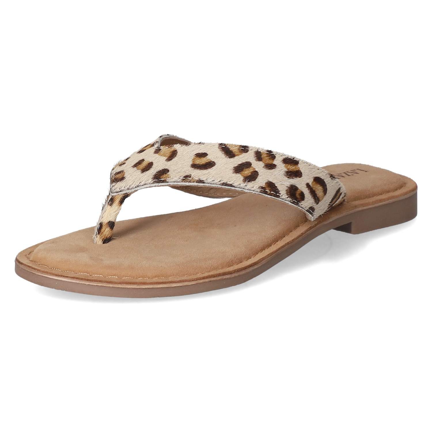 Lazamani LAZAMANI LA75908 LEOPARD Damen Leder braun Pantolette günstig online kaufen