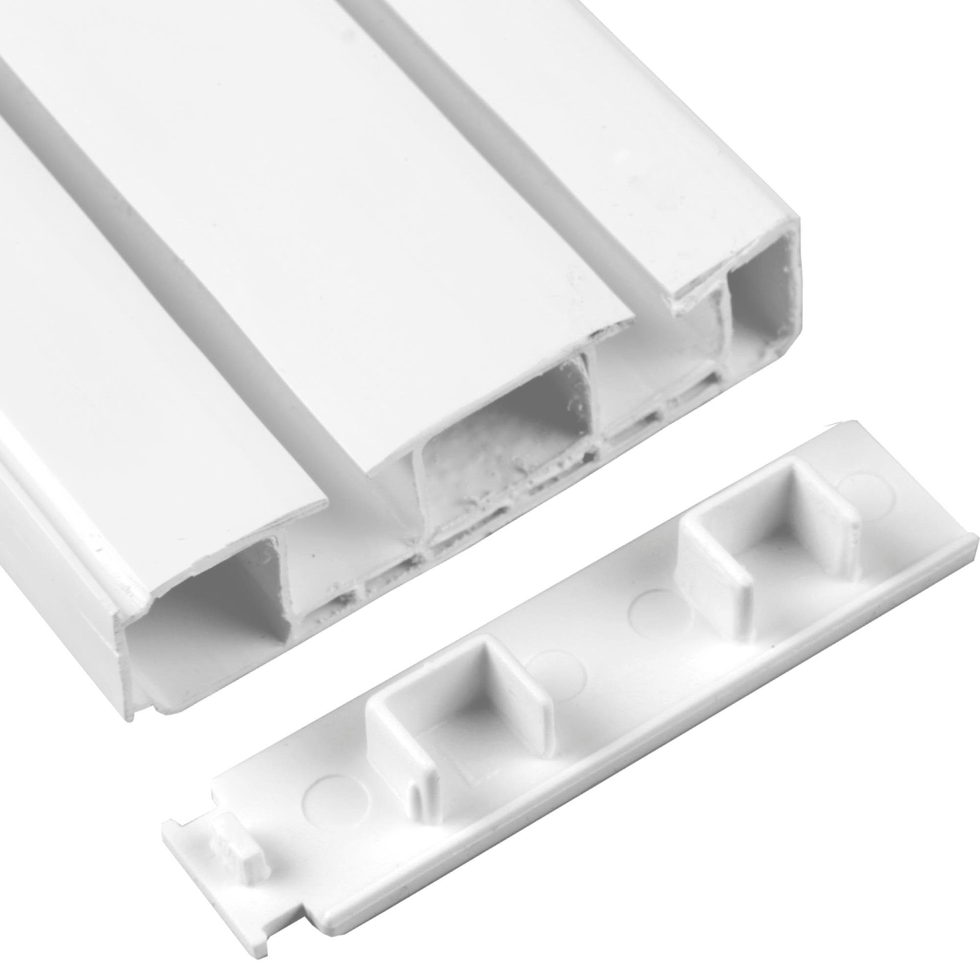 Bestlivings Gardinenstange, 2-läufig, geklemmt, Kunststoff, Seitendeckel (2 günstig online kaufen