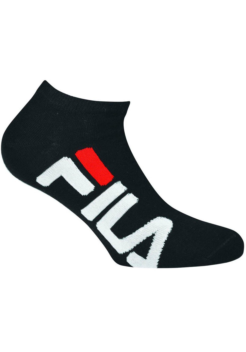 black seitlich Großer (Packung, 6-Paar) Markenschriftzug Fila Sneakersocken