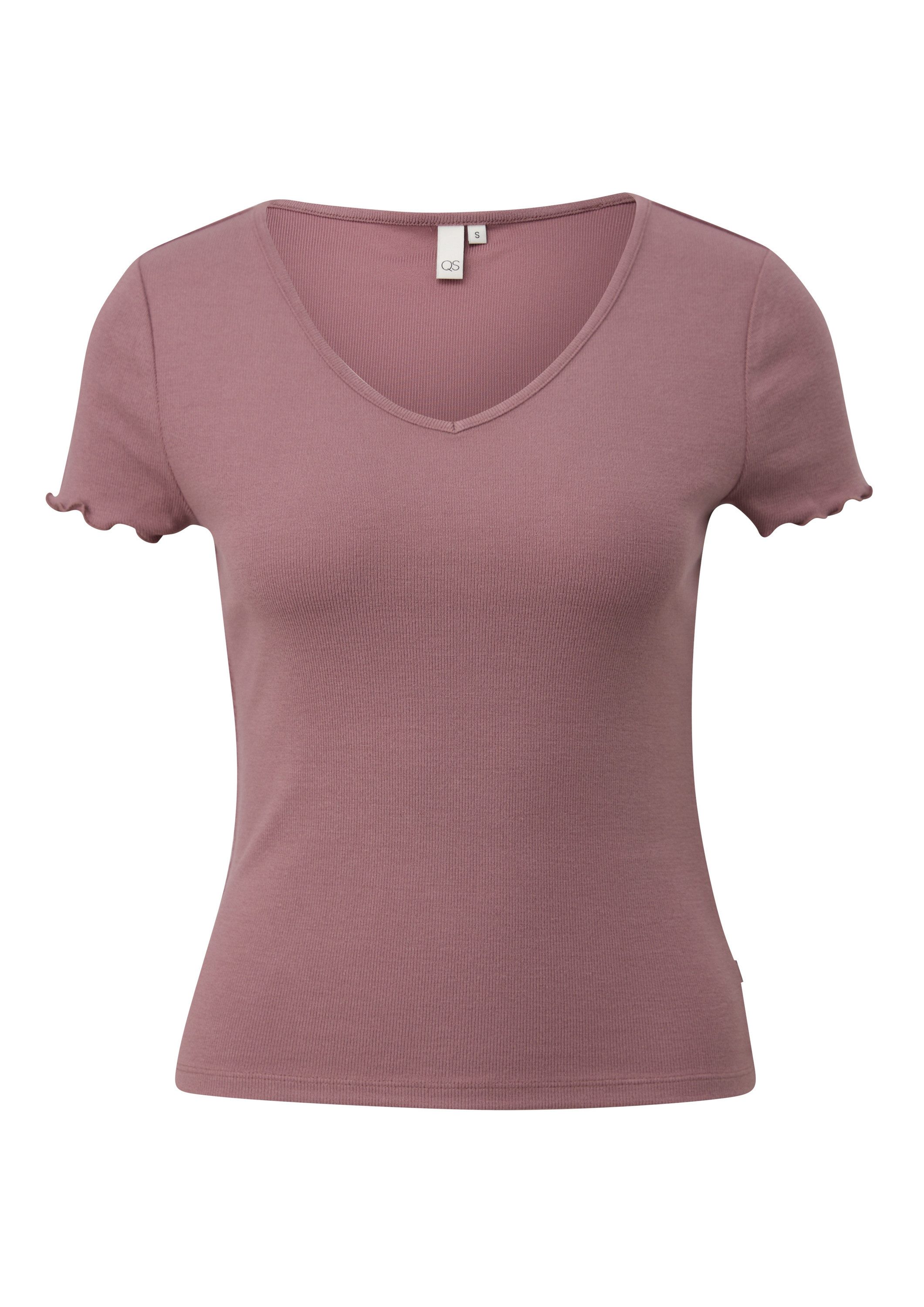 QS Kurzarmshirt T-Shirt Schmal geschnittenes T-Shirt günstig online kaufen