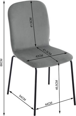 Woltu Esszimmerstuhl (4 St), Stapelstuhl Samt mit Metallbeinen