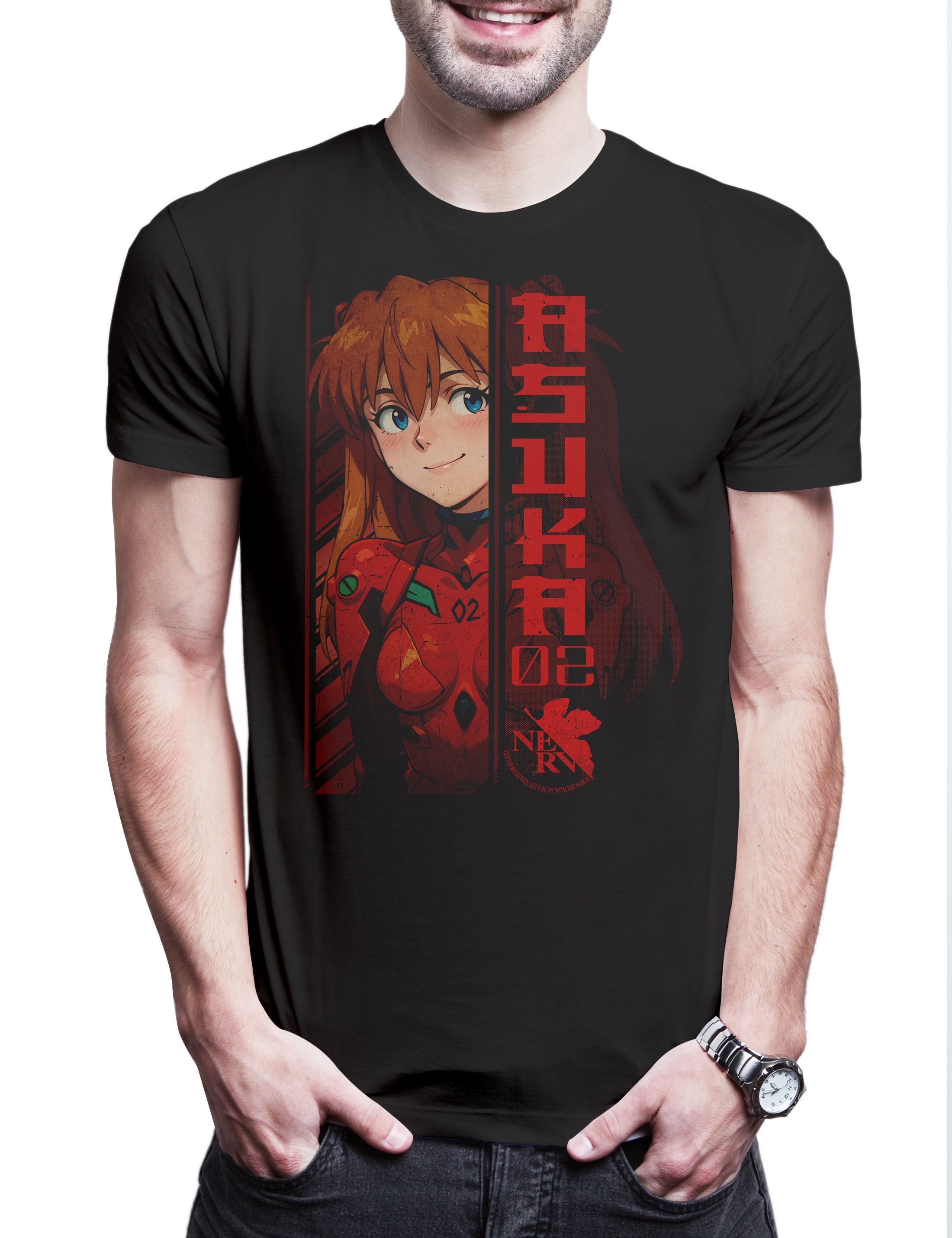 Print-Shirt Neon Asuka 2 Herren T-Shirt Genesis Nerv Asuka Gendo Evangelion Girl