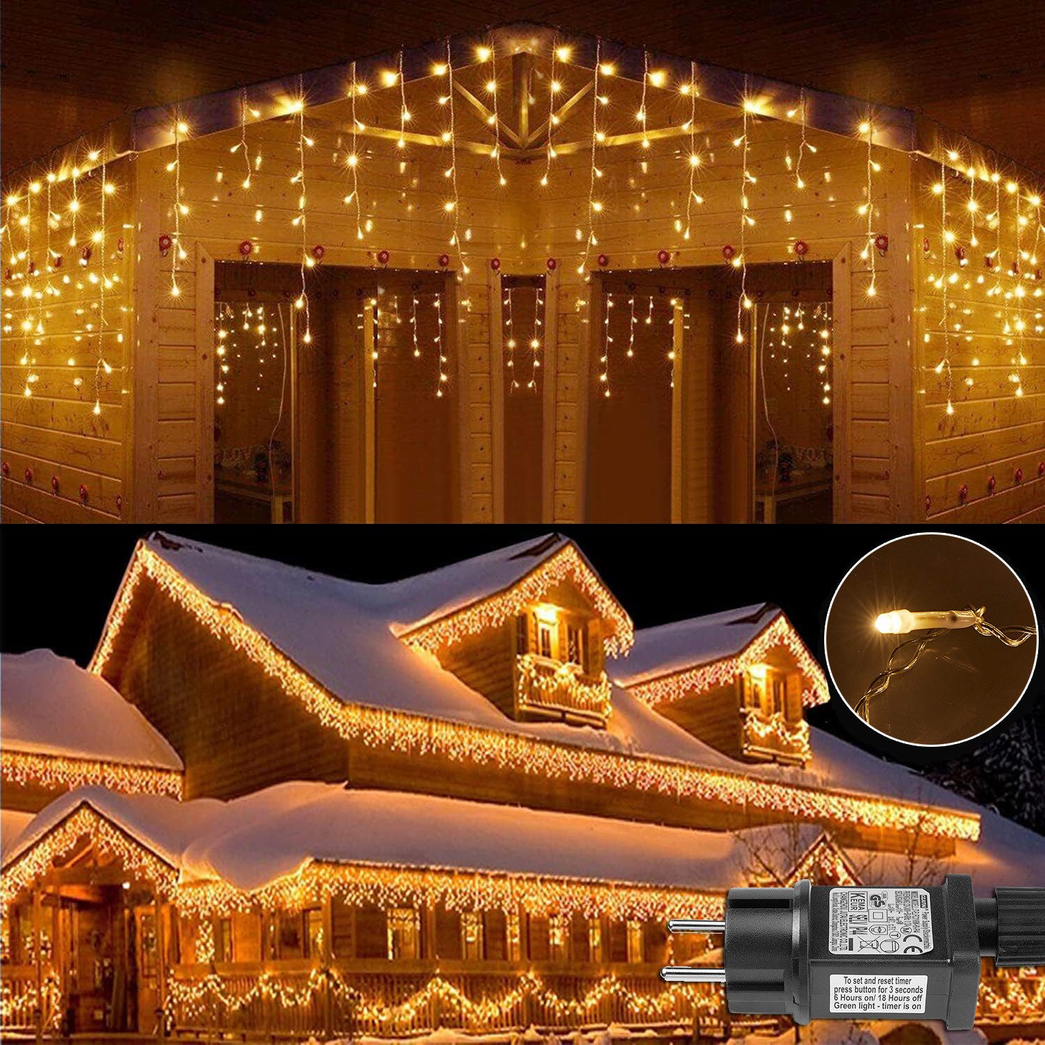 LMaxhome LED-Lichterkette Eisregen Lichterkette für Aussen Flashing Effekt günstig online kaufen