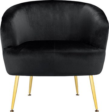 loft24 Loungesessel Scavo, Upholstered armchair with gold color