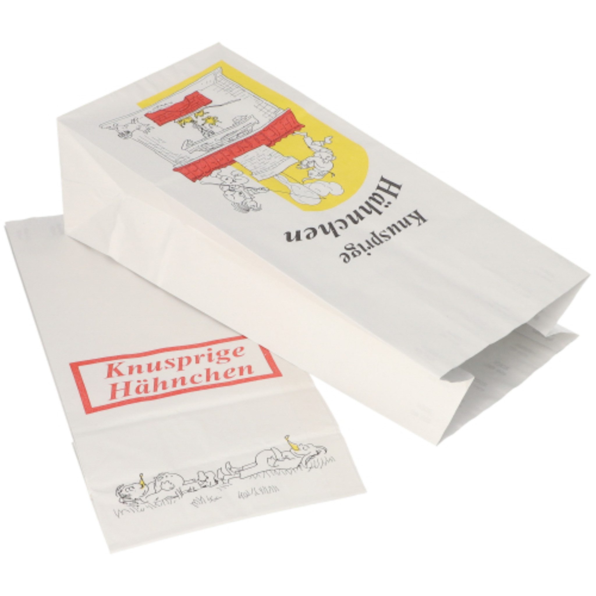 PAPSTAR Aufbewahrungstasche, Hähnchenbeutel Papier 28x13x8cm mit Alu Einlage 100 Stück Weiß