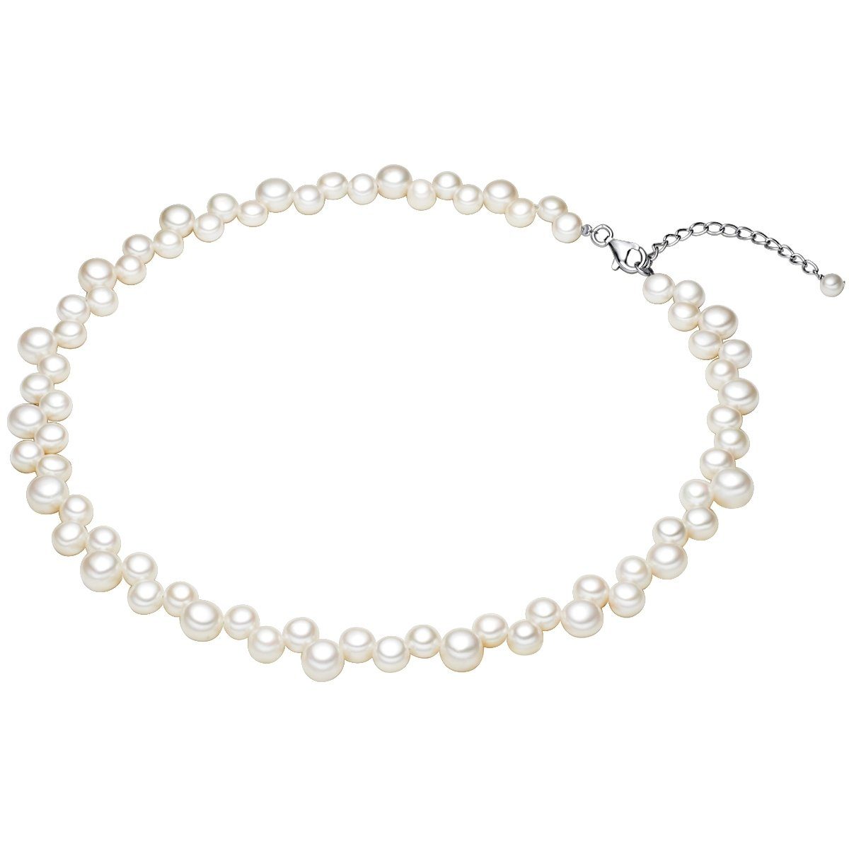 silber, aus Perlenkette Valero Süßwasser-Zuchtperlen Pearls