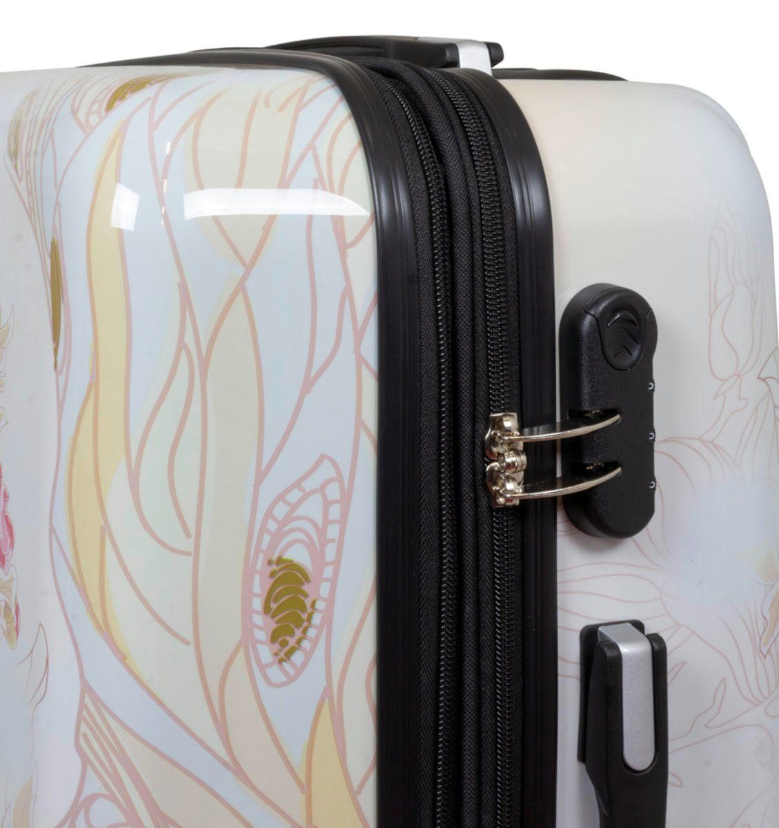 Warenhandel König Hartschalen-Trolley Asia Butterfly, 4 Rollen, mit Motiv, Dehnfalte zur Vergrößerung des Packvolumens