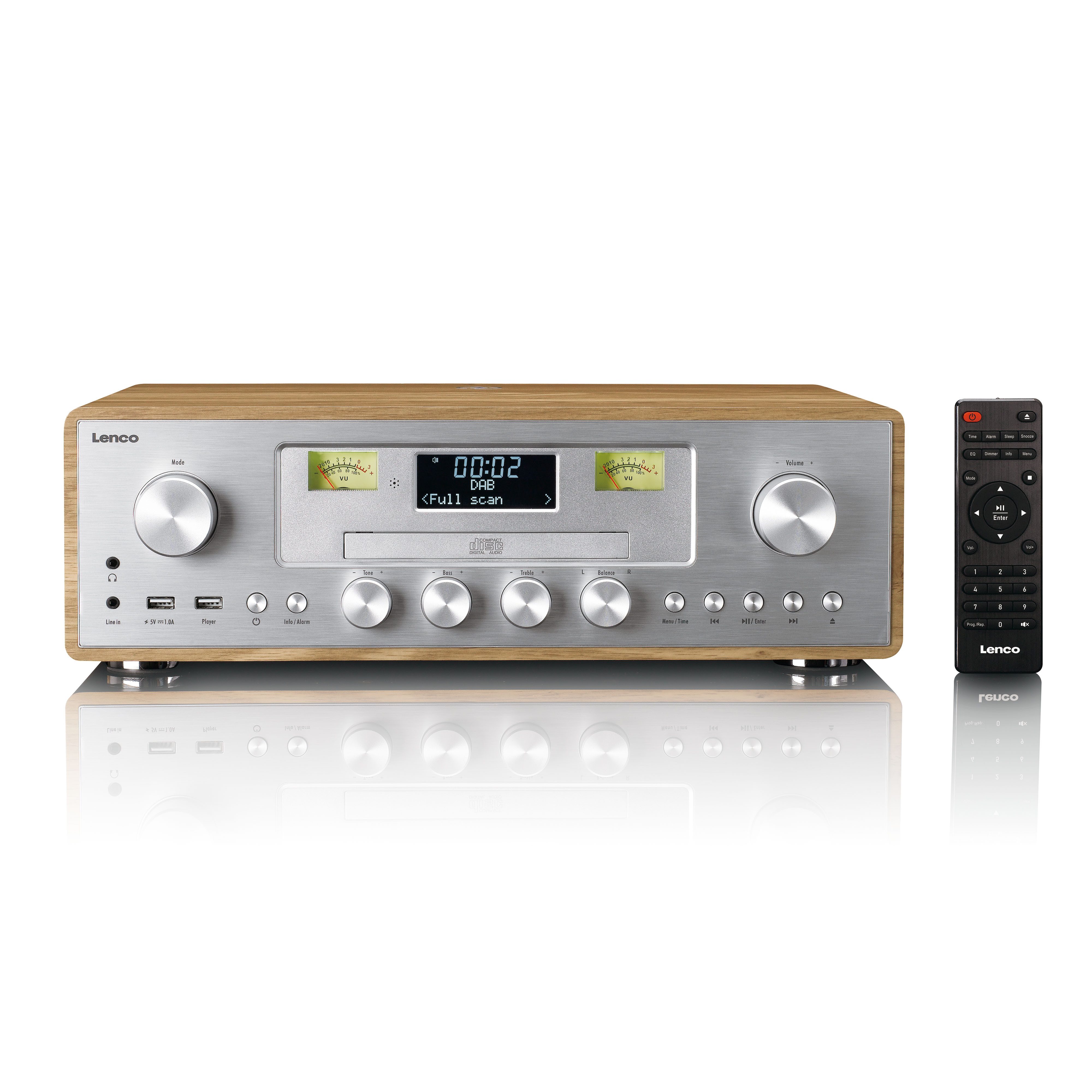 Lenco DAR-281WDSI Radio (DAB+ Radio,Tabelle Radio, 30 W, Bluetooth-Streaming, DAB+ Radio, CD-Wiedergabe, kabelloses Laden)
