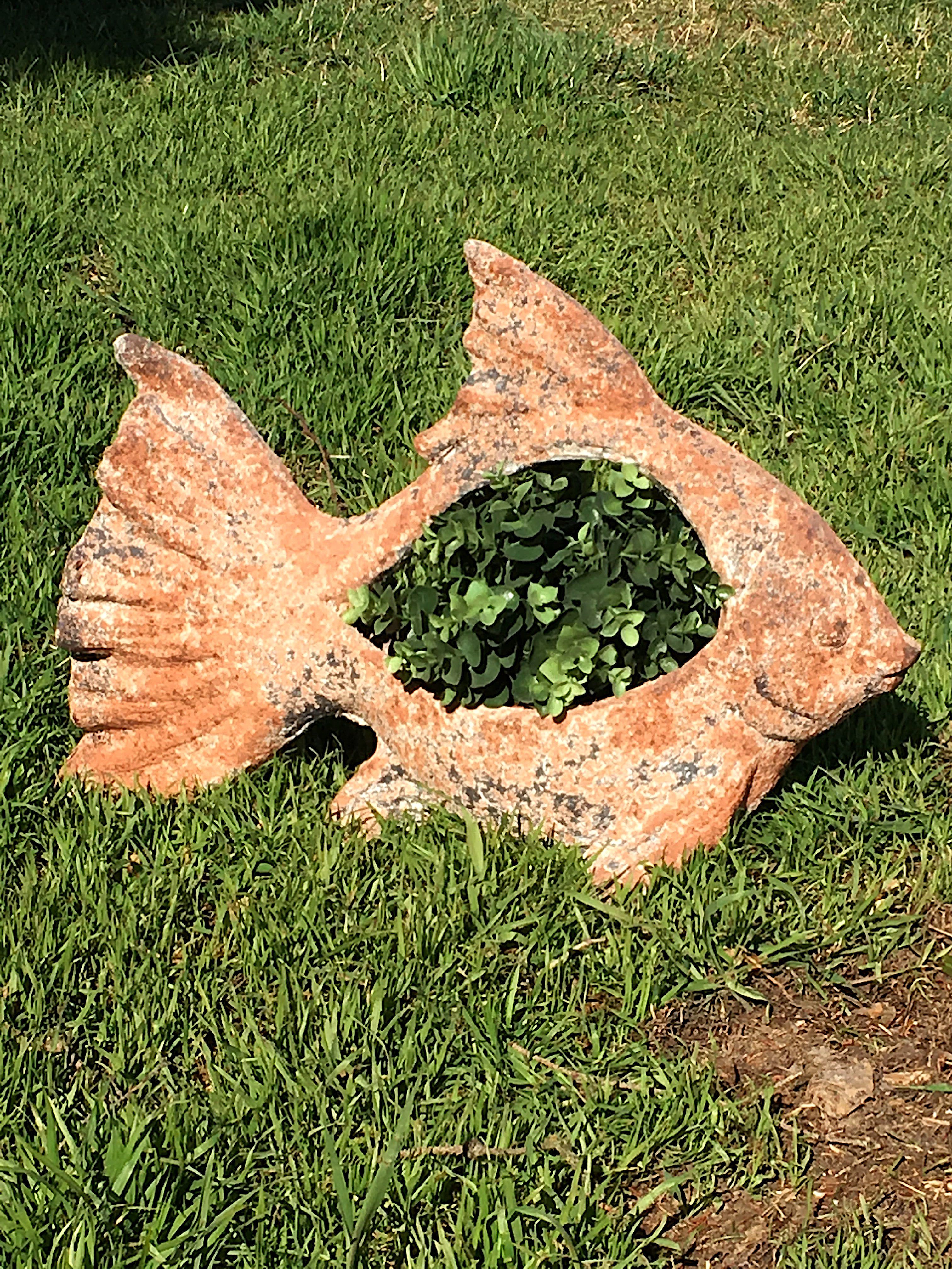 MystiCalls Blumentopf Pflanzschale Fisch rostfarben - günstig online kaufen