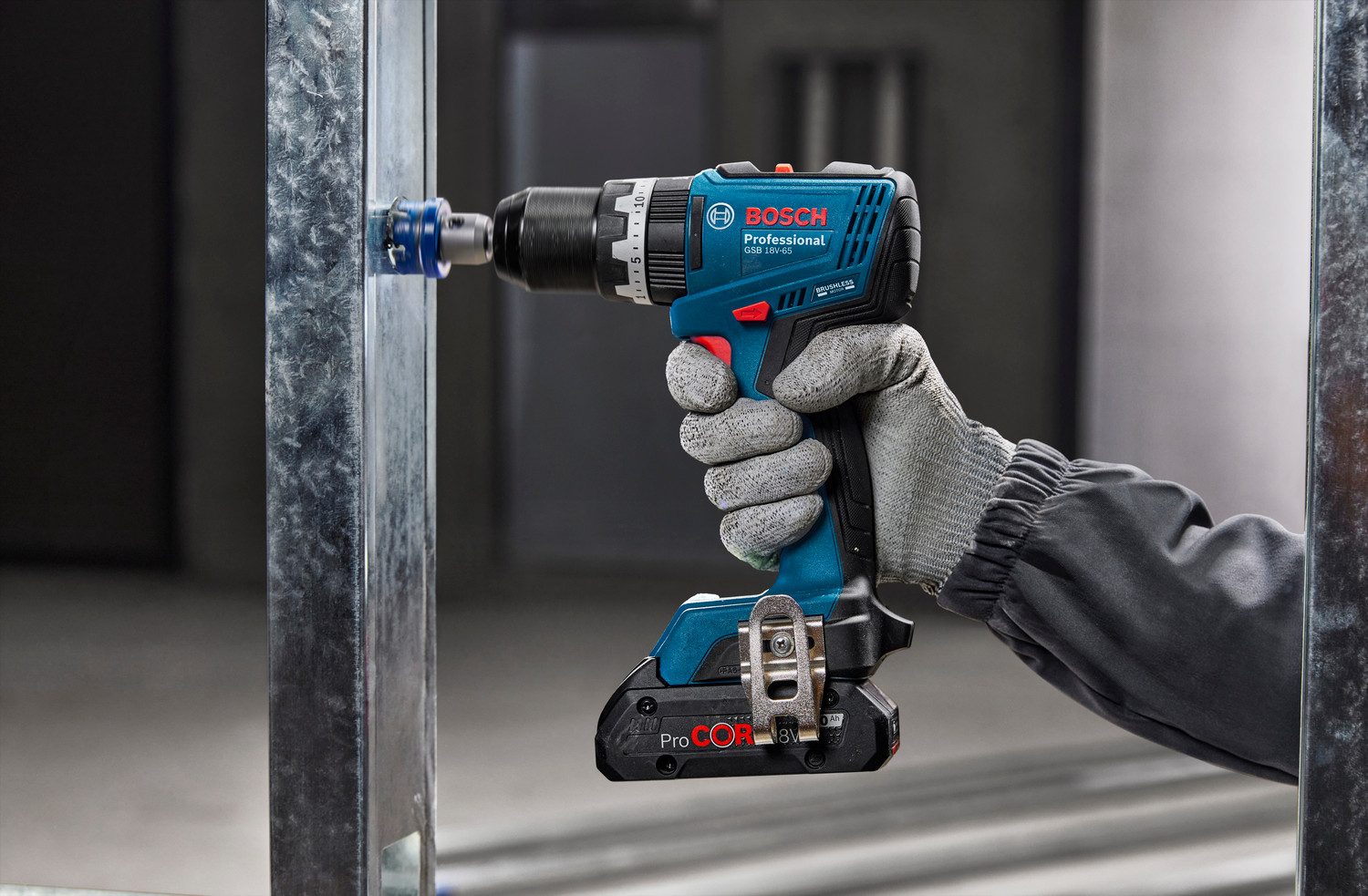 Bosch Professional Akku-Schlagbohrschrauber »GSB 18V-65«, Inkl. 2x Akku ProCORE 18V 4,0Ah, in L-BOXX 136 – Bild 5 von 5