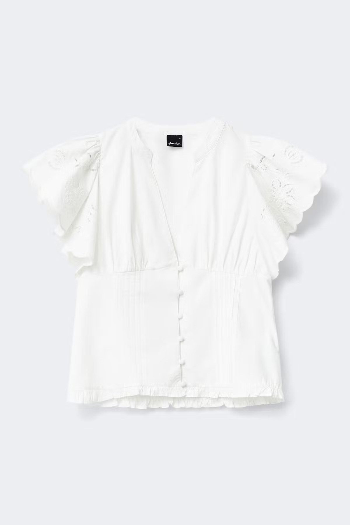 Gina Tricot Spitzenbluse Anglaise blouse - Bluse Damen - Spitzenbluse - Kurzarmbluse