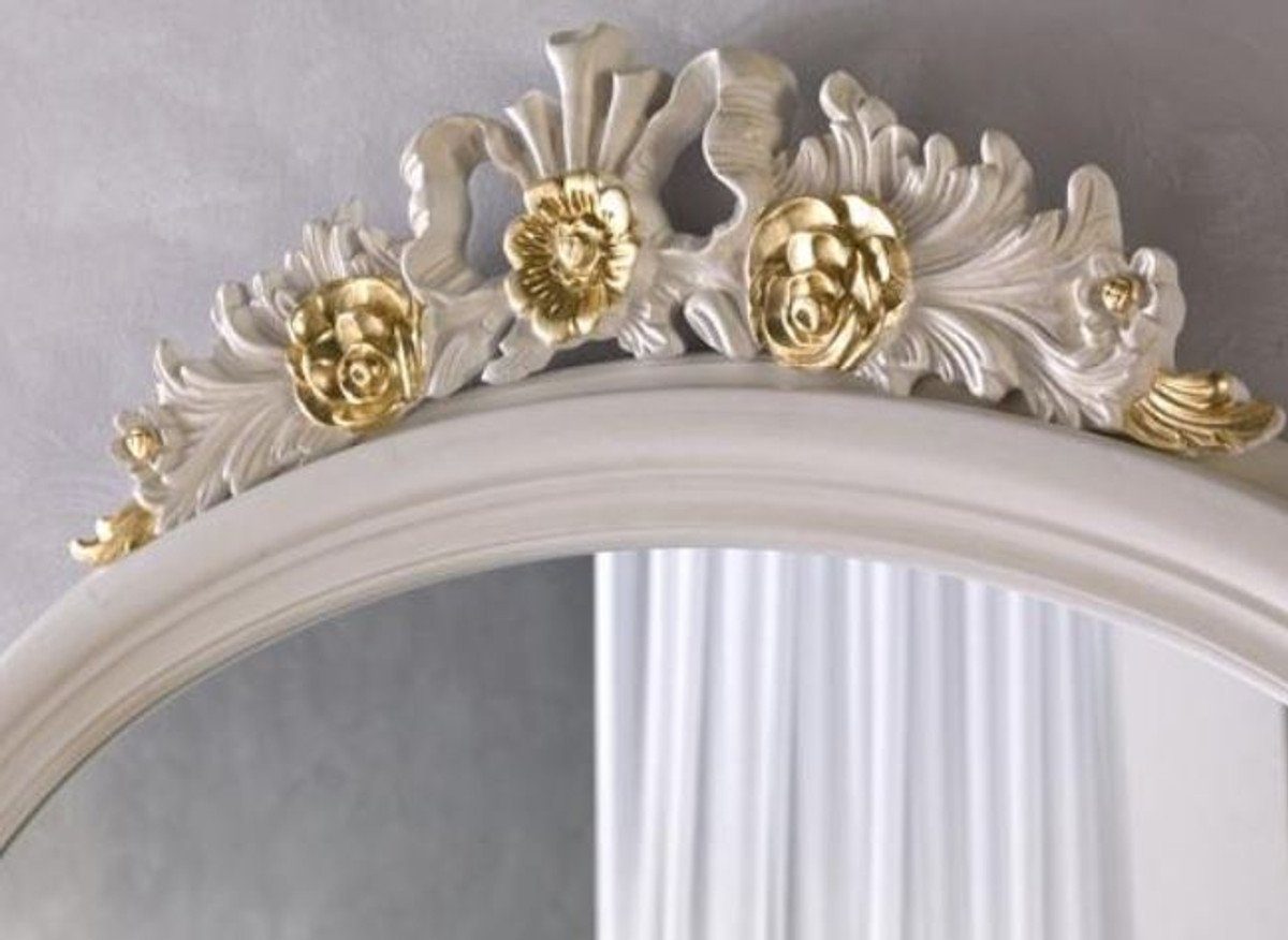 95 Barockstil Barockspiegel cm Spiegel Elfenbeinfarben Luxus Wandspiegel x Casa / Möbel Ovaler 5 Barock H. Gold Barock Padrino x im 118 - -