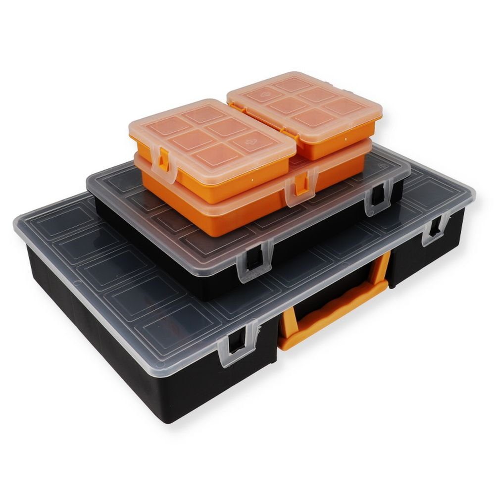 GarPet Sortimentskasten 5x Sortimentskasten Sortimentskoffer Kleinteile  Organizer Magazin Box | Ordnungsboxen