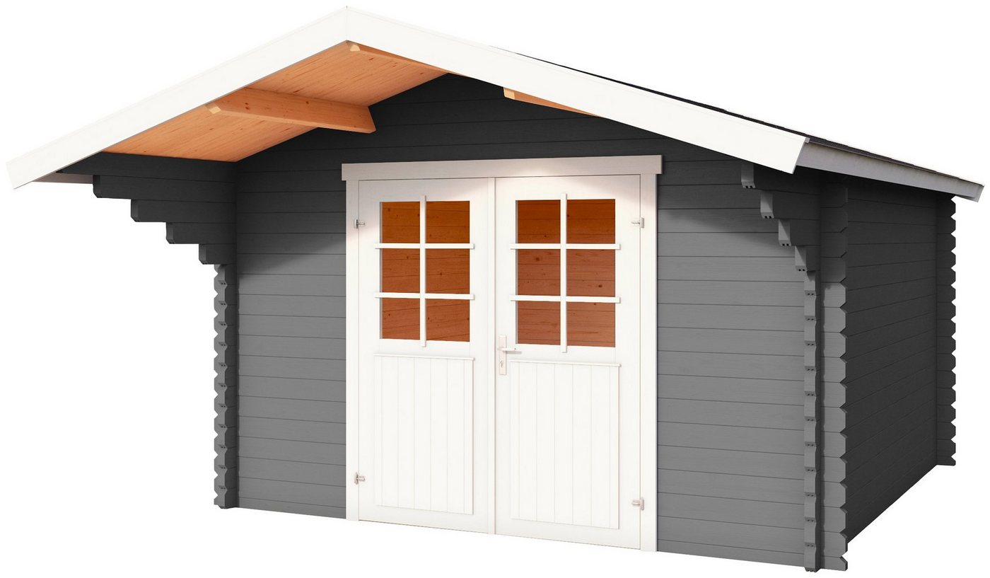 Thumbnail - LASITA MAJA Gartenhaus Viljandi 34, BxT: 320x445 cm, Blochbohlenhaus 34mm, Fundamentmass 3000x3000, Carbongrau