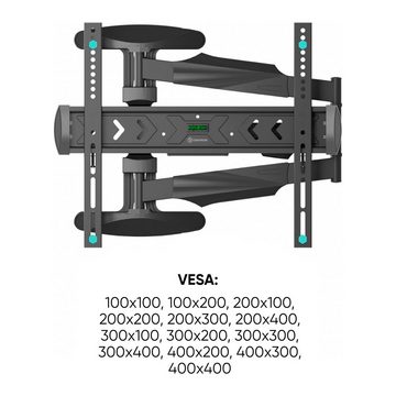 ONKRON TV-Wandhalterung 40-75 Zoll bis 35 kg, VESA 100x100 bis 400x400 mm TV-Wandhalterung, (bis 75 Zoll, schwenkbar, neigbar, ausziehbar, Schwarz)