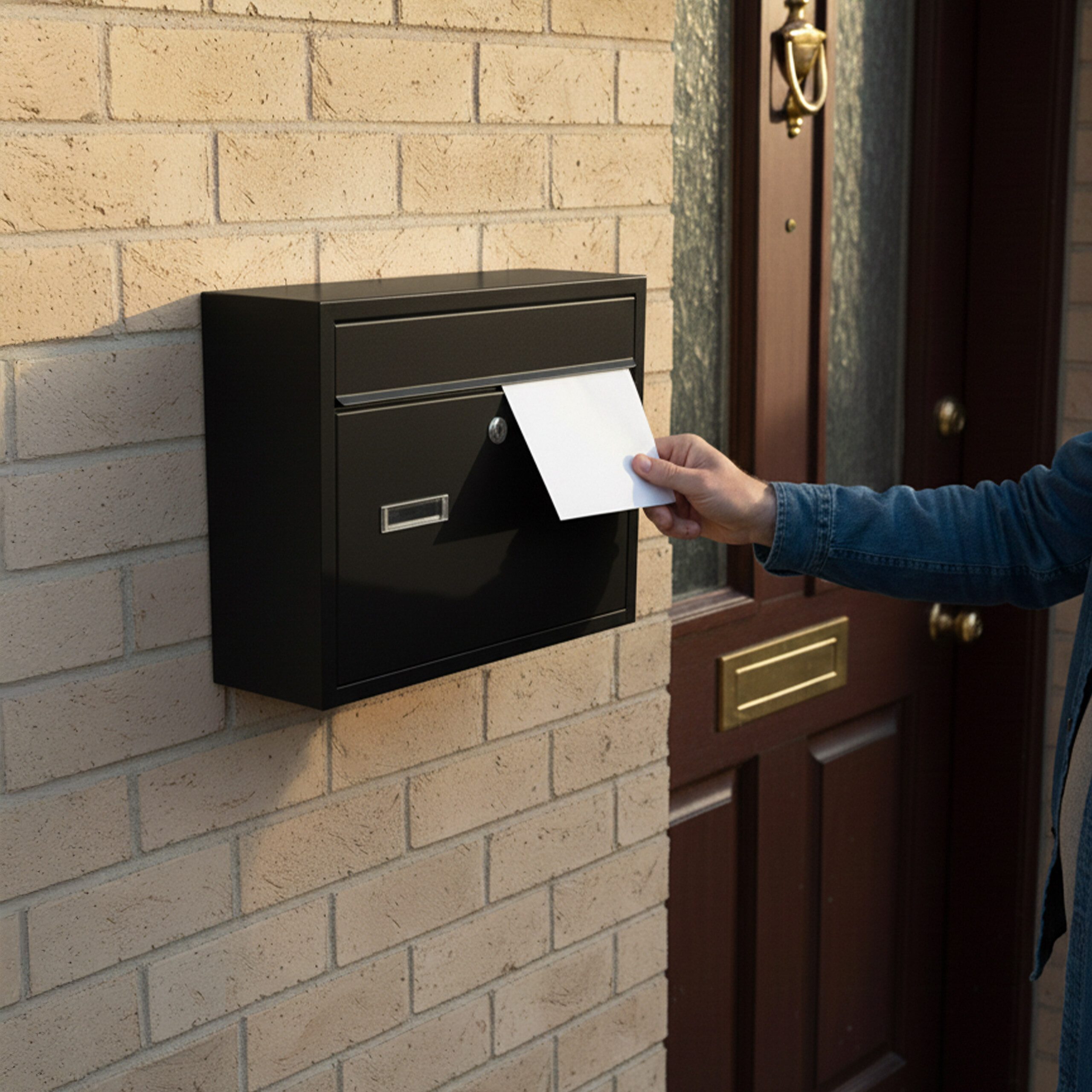 relaxdays Wandbriefkasten Briefkasten Querformat, schwarz günstig online kaufen