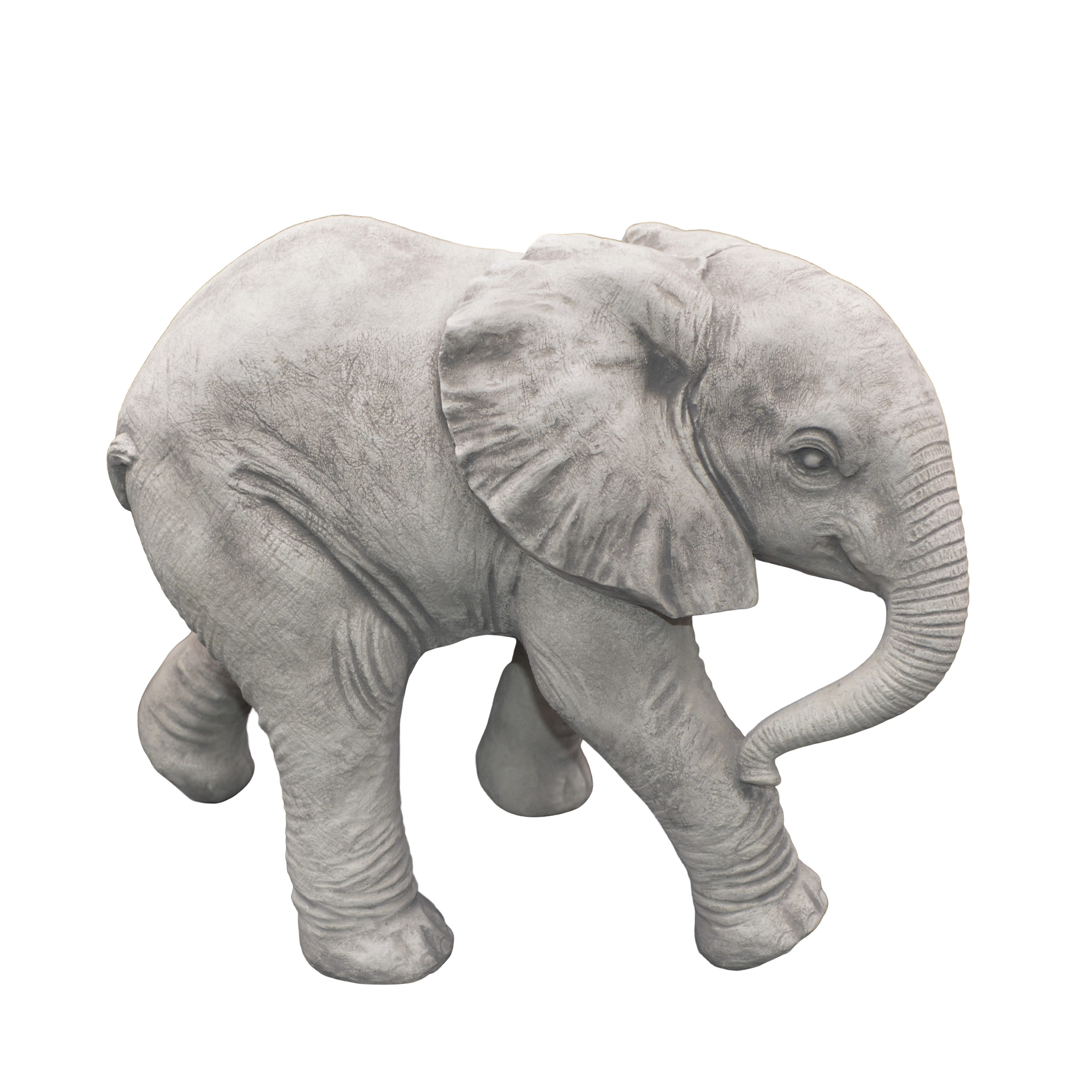 gartendekoparadies.de Gartenfigur Afrikanische Elefanten-Kuh, Steinfigur, H. 33 cm, 20 kg, Frostsicher