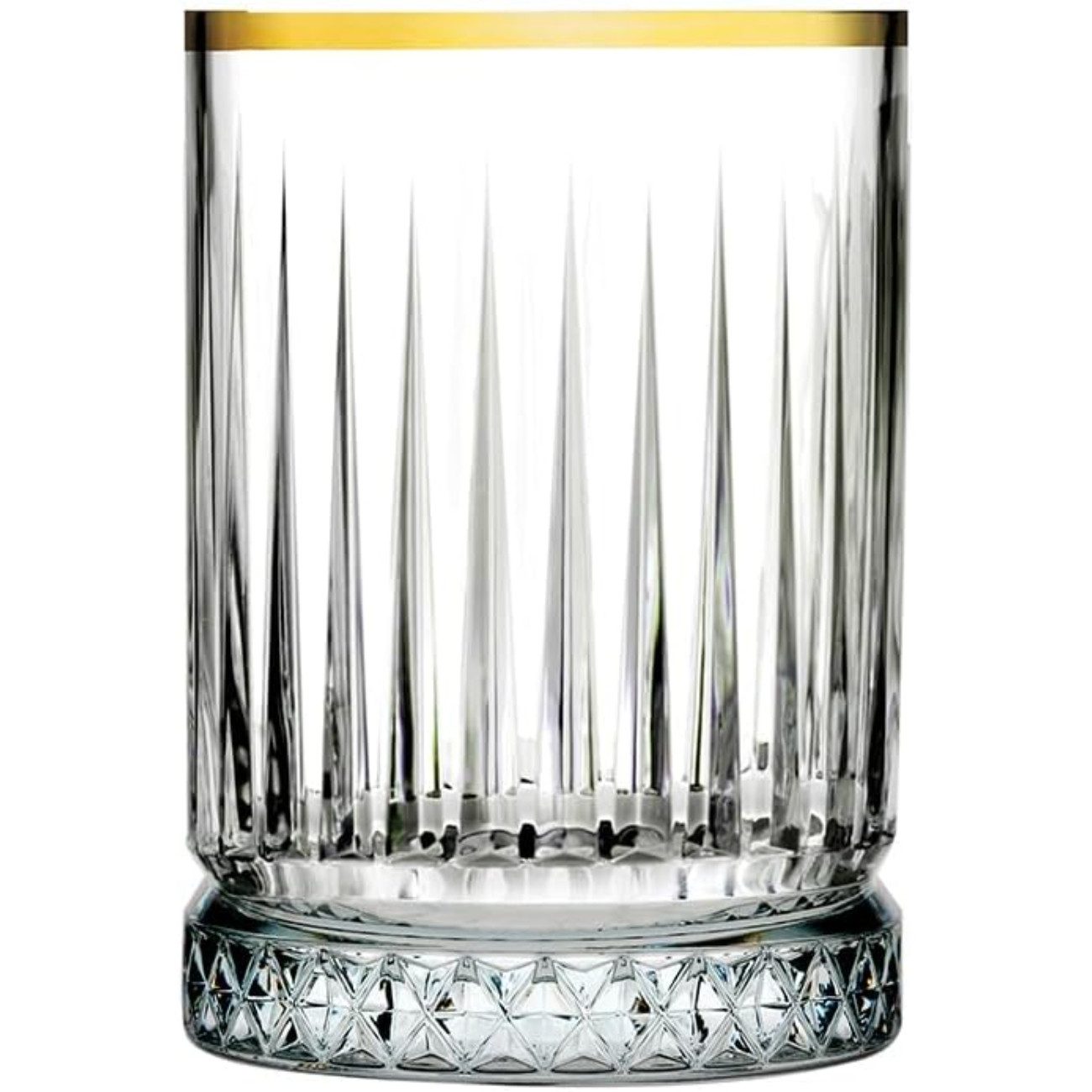 Pasabahce Glas 6er Set Elysia Golden Touch Trinkglas Gläser 110ml, 6-tlg.