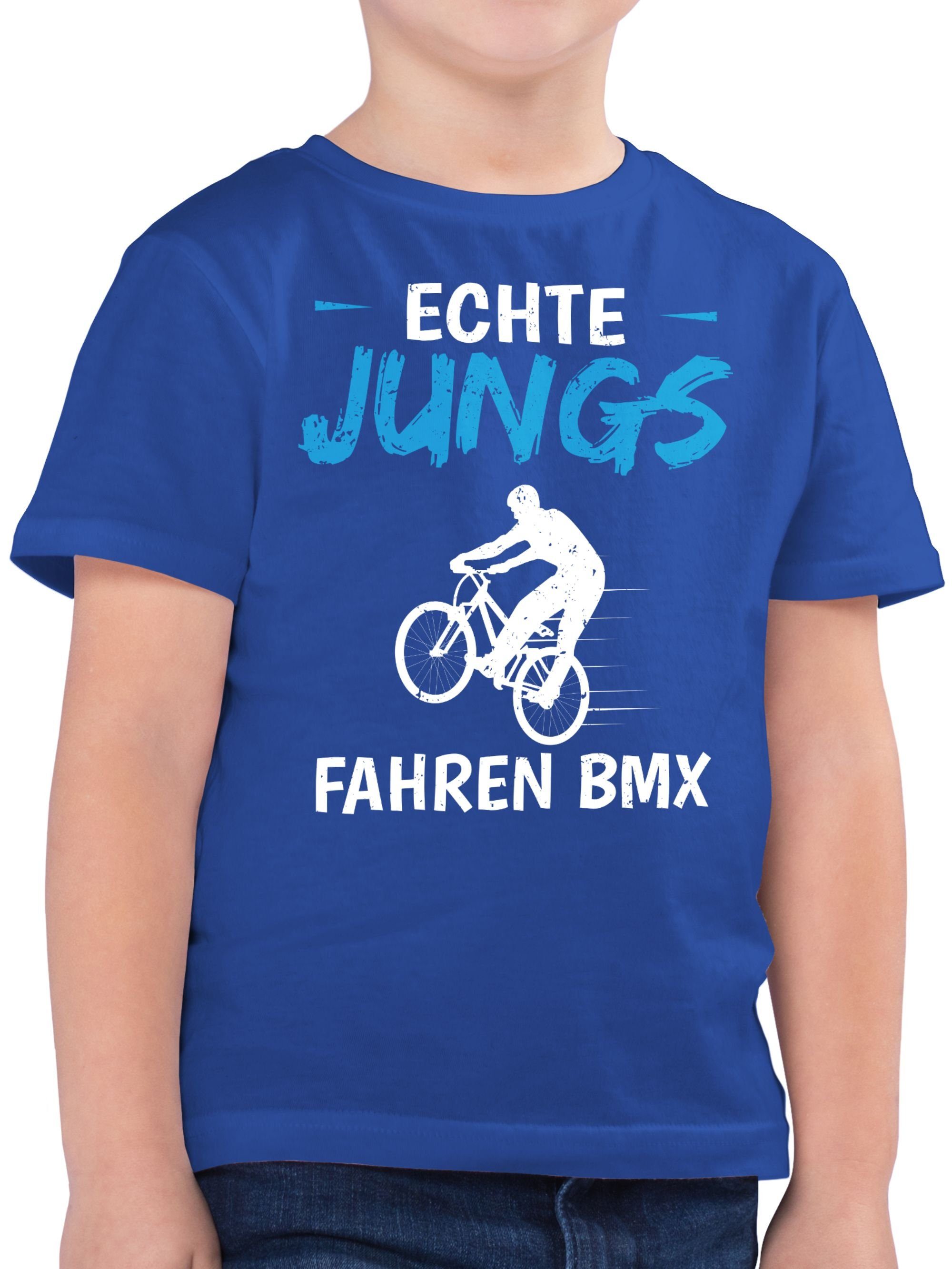 Shirtracer T-Shirt Echte Jungs fahren BMX Kinder Sport Kleidung 3 Royalblau