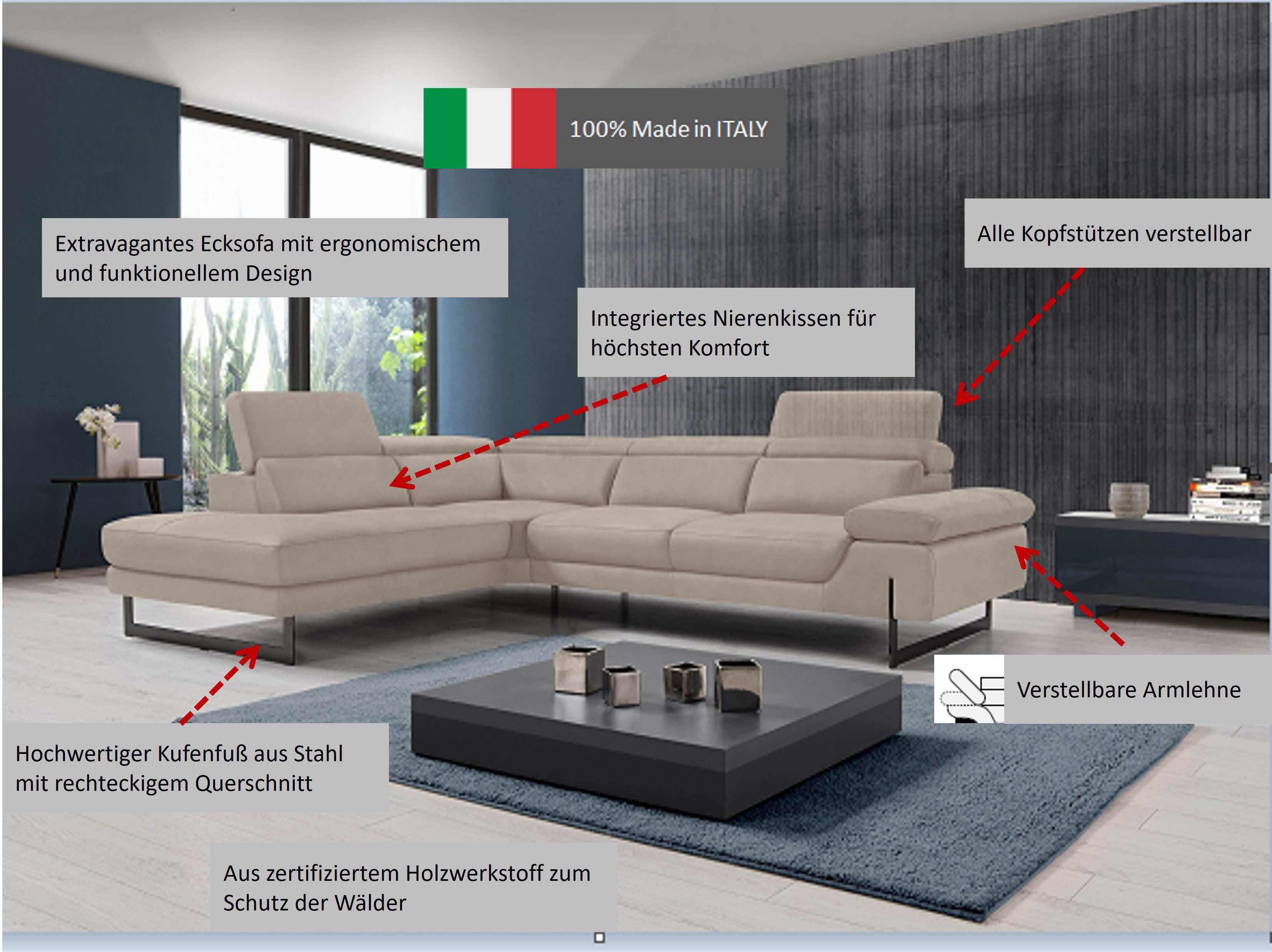 Egoitaliano Ecksofa Queenie, extravagantes Sofa mit günstig online kaufen
