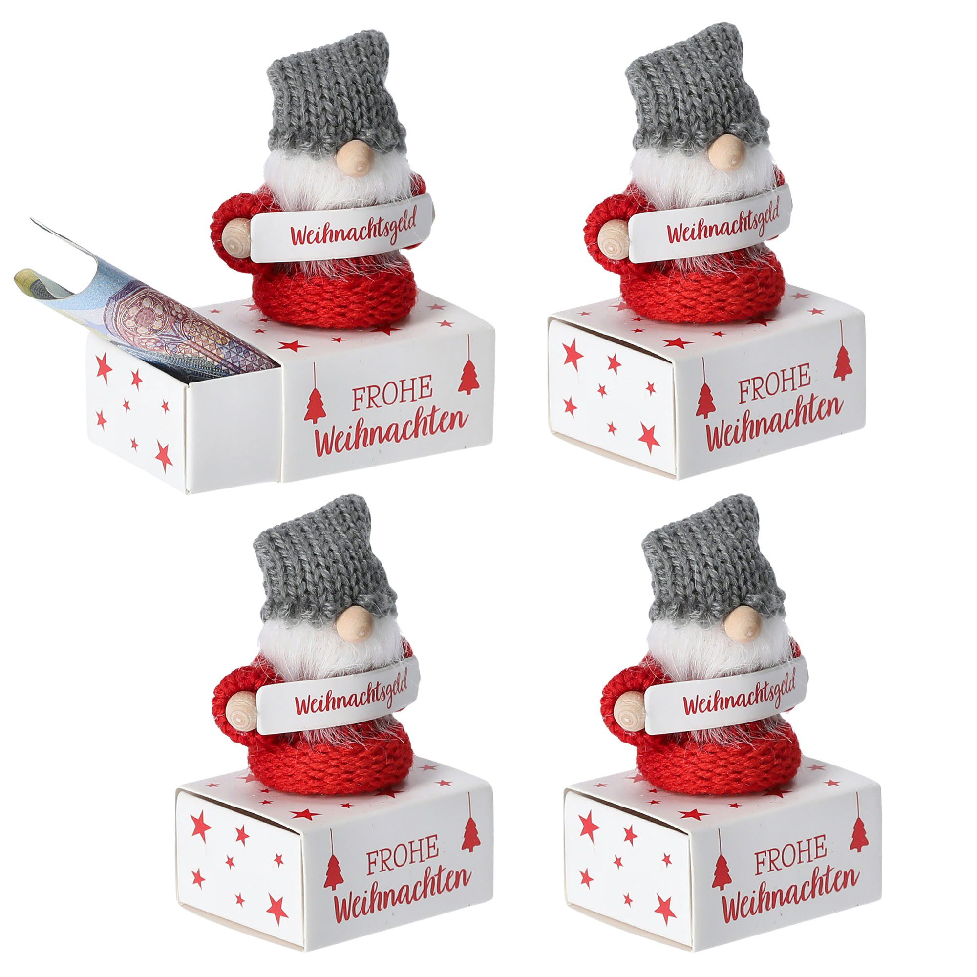 Annastore Geschenkbox Kleine Wichtel mit Box für ihre Geldgeschenke für Weihnachten, Geldverpackung, Weihnachtsgeld Verpackung