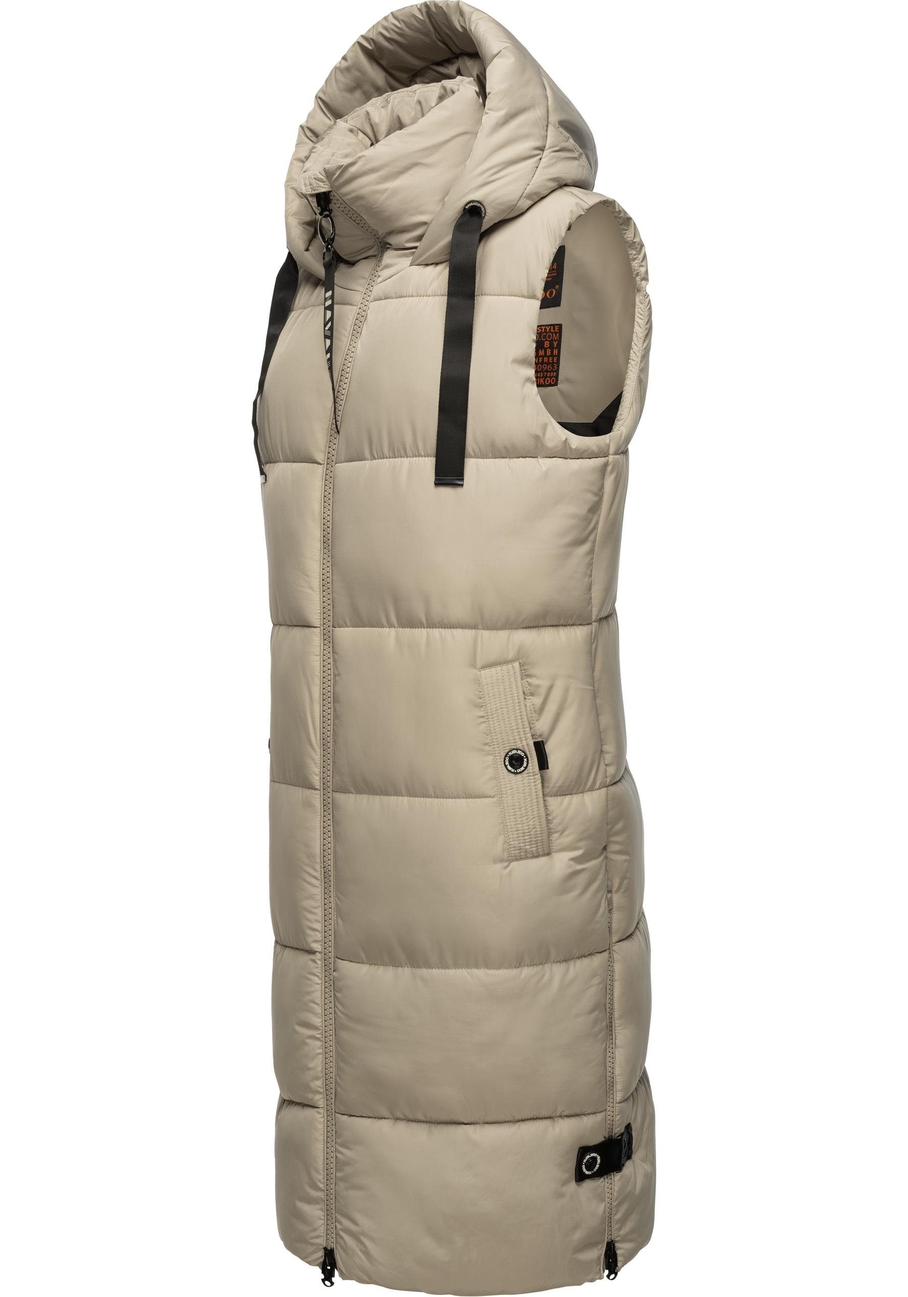 Navahoo Steppweste Schnuffelchen (1-tlg) warme Damen Outdoor-Weste lang mit günstig online kaufen