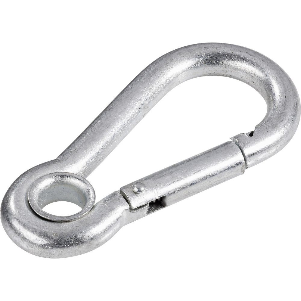 Karabiner TOOLCRAFT 486772 Karabinerhaken mit Kausche 60 mm x 6 mm 1 St.