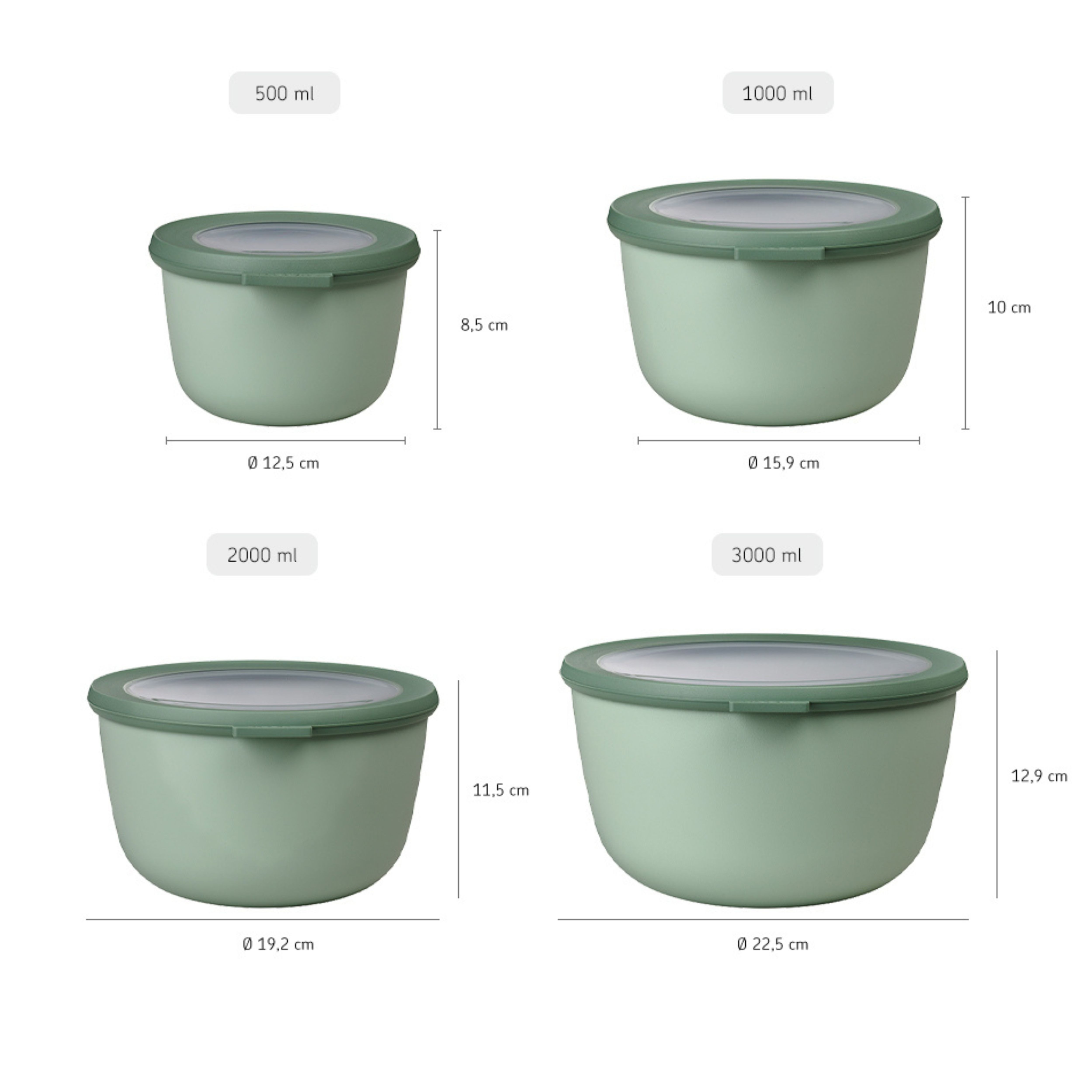 Mepal Aufbewahrungsbox Mepal Cirqula 6.5 l Mikrowellengeschir - Nordic sage – Bild 5 von 5