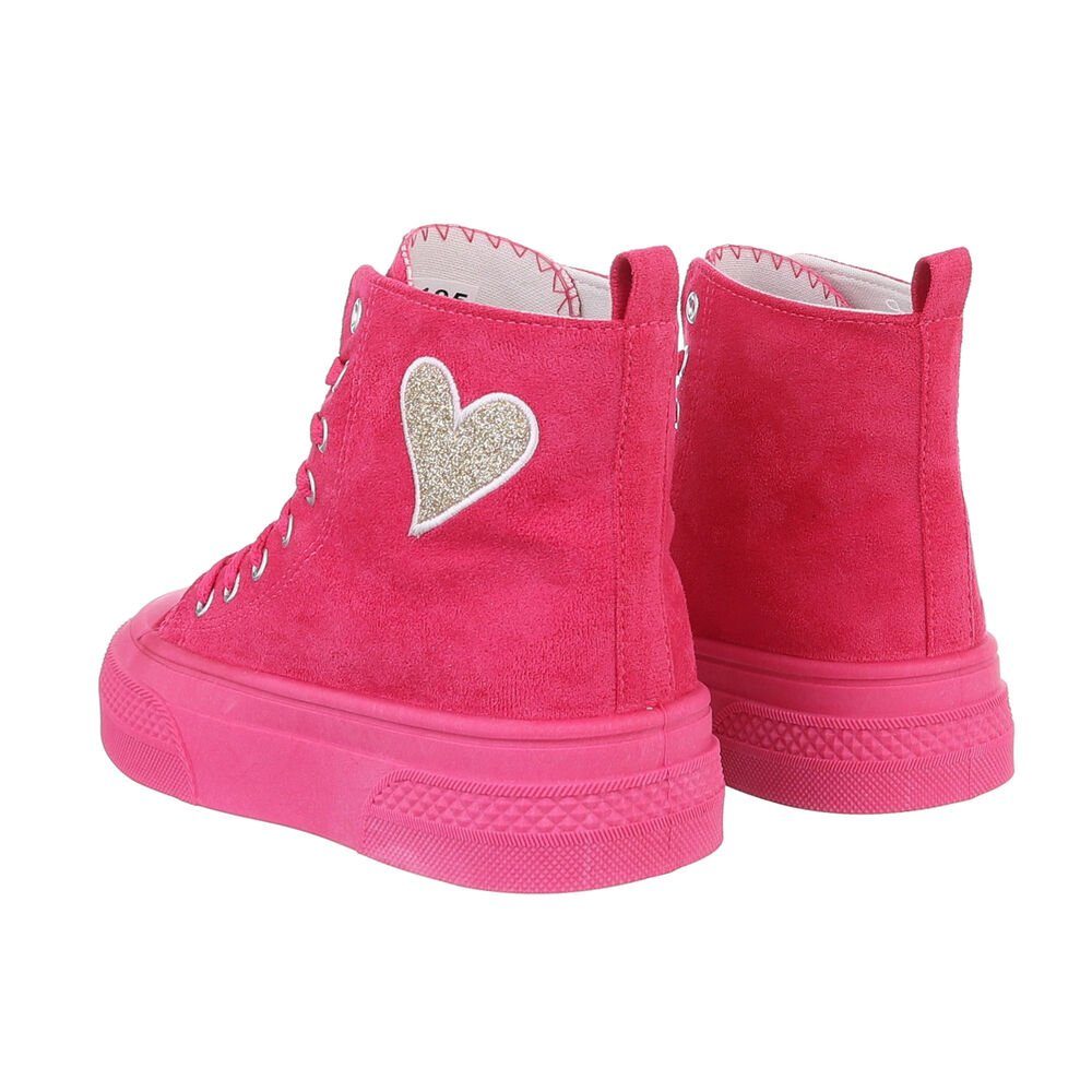 Pink in Damen High High-Top Sneakerboots Ital-Design Sneakers Keilabsatz/Wedge Freizeit
