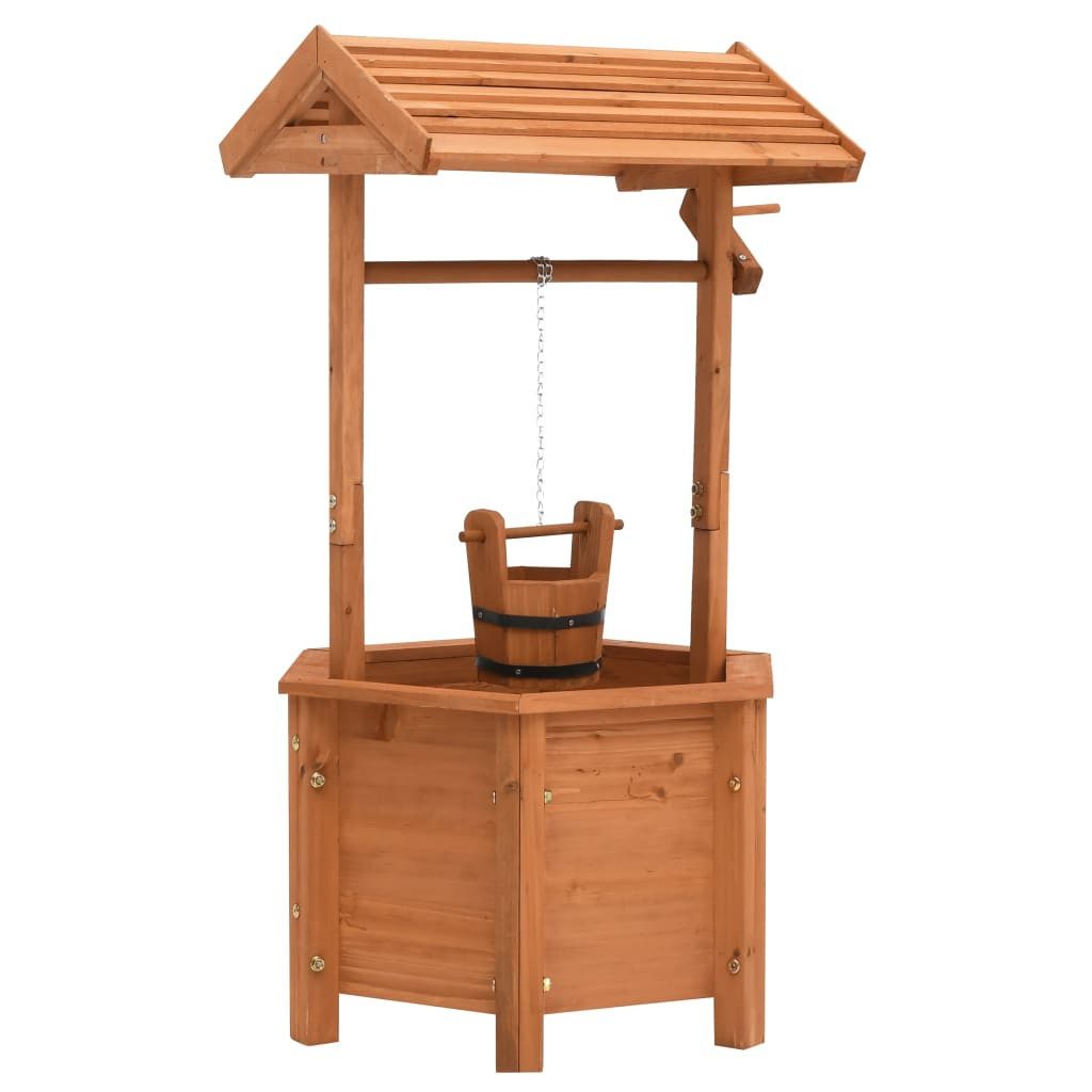 vidaXL Tierfigur Wunschbrunnen-Pflanzkübel 40x40x84 cm Tannenholz