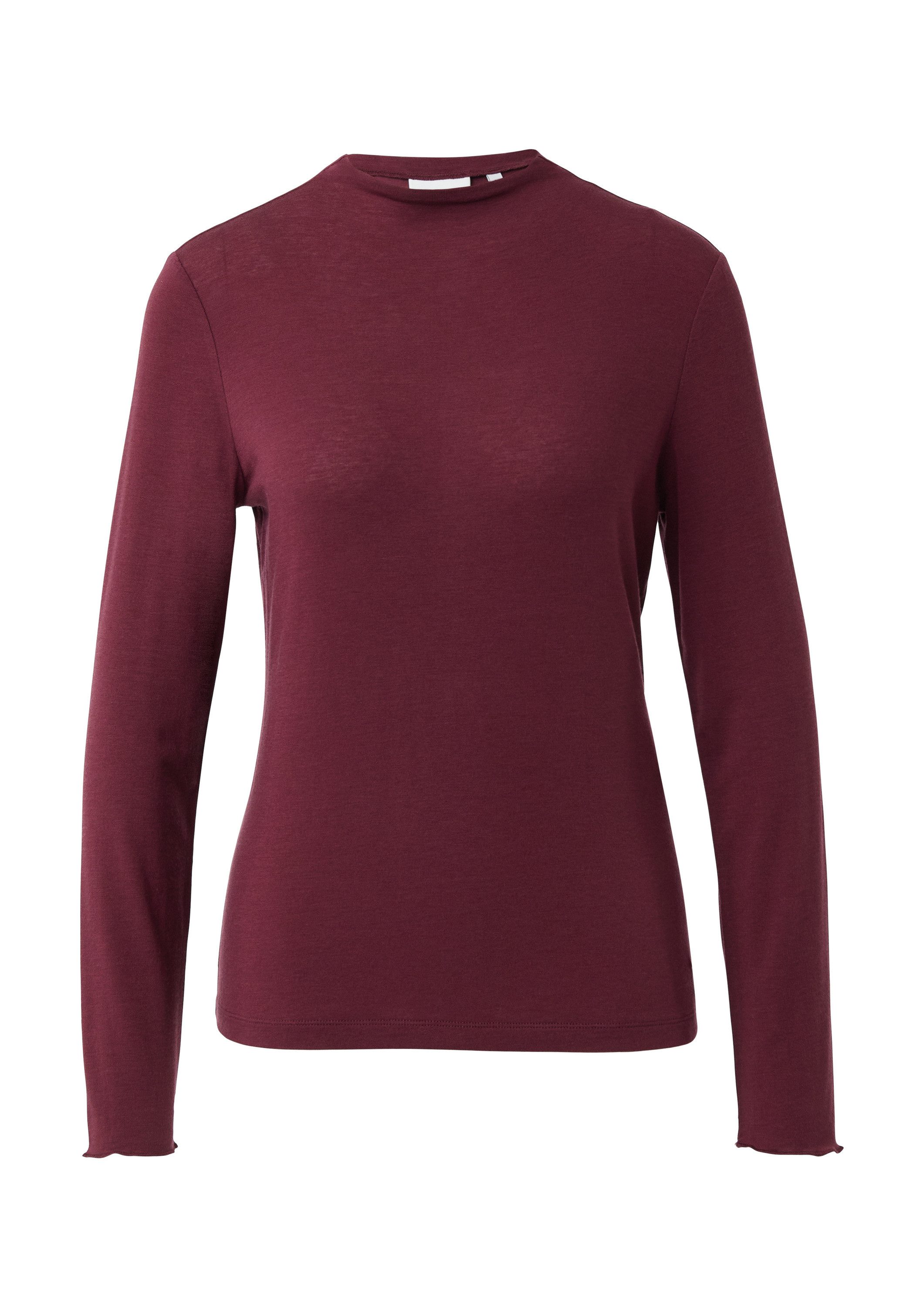 comma Langarmshirt T-Shirt Feines Langarmshirt aus Lyocellmix mit Stehkrage günstig online kaufen