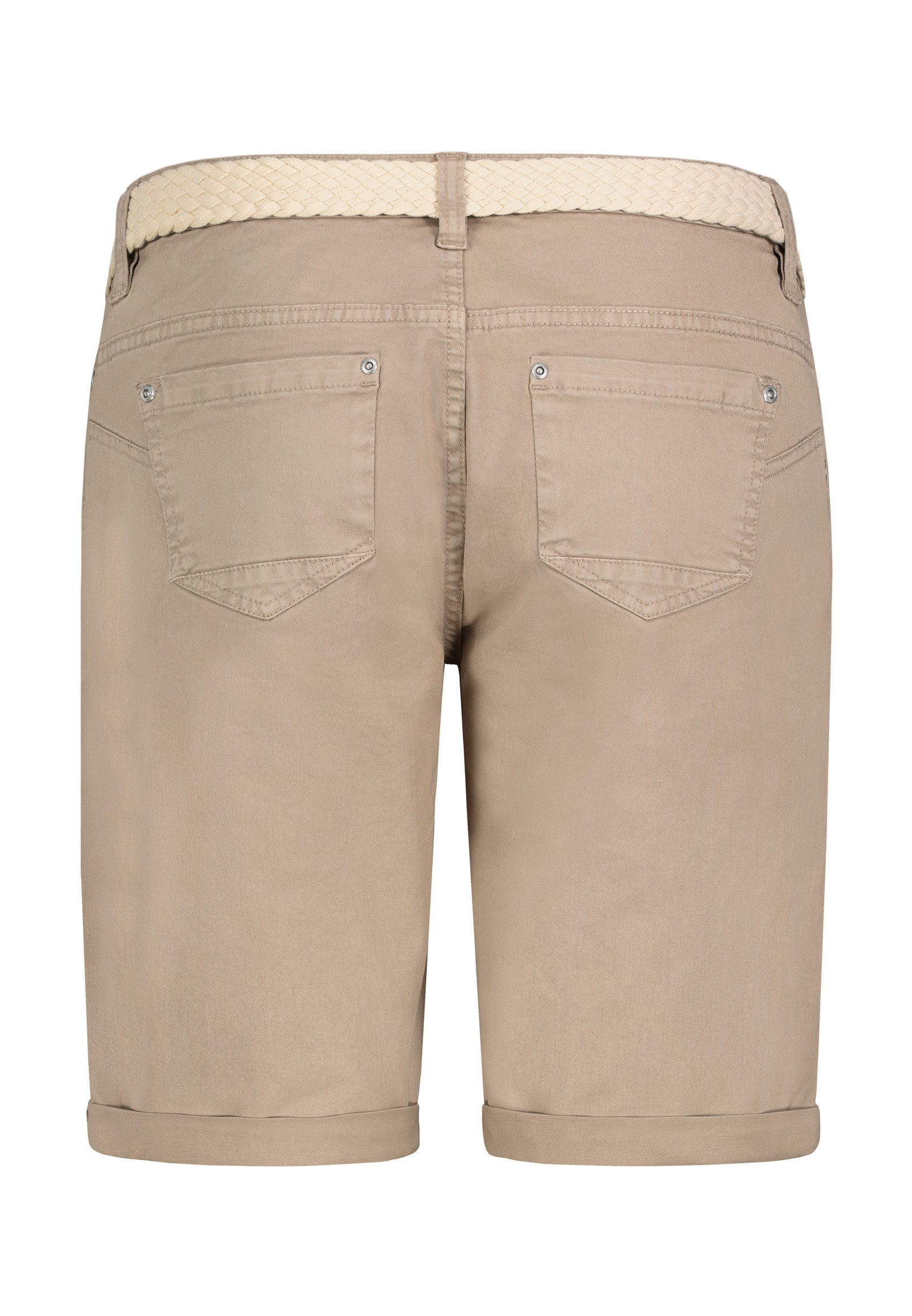 SUBLEVEL Bermudas Damen Sommer Stoffhose kurz mit buntem Flechtgürte Sommerhose, kurze Chinohose, Shorts mit Gürtel