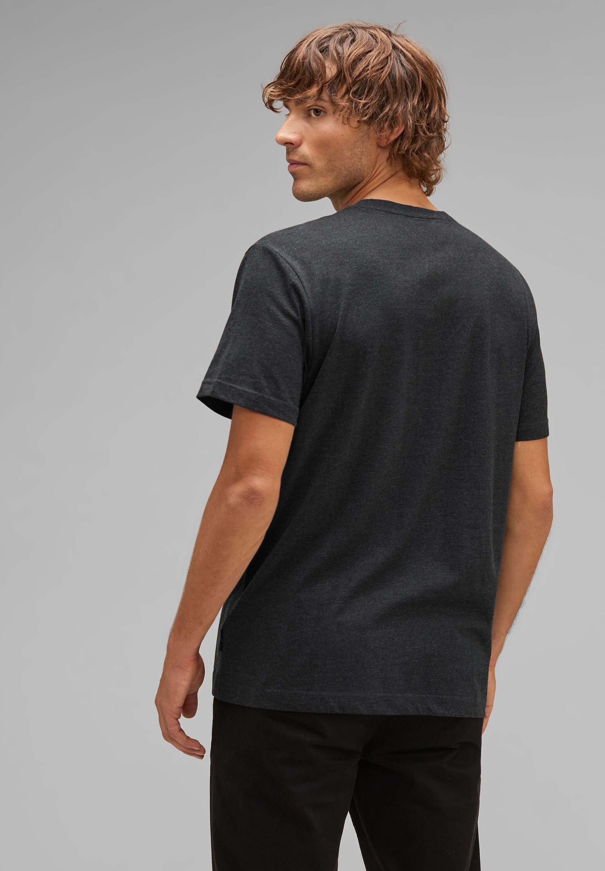 Materialmix STREET aus softem ONE melange T-Shirt anthra MEN grey