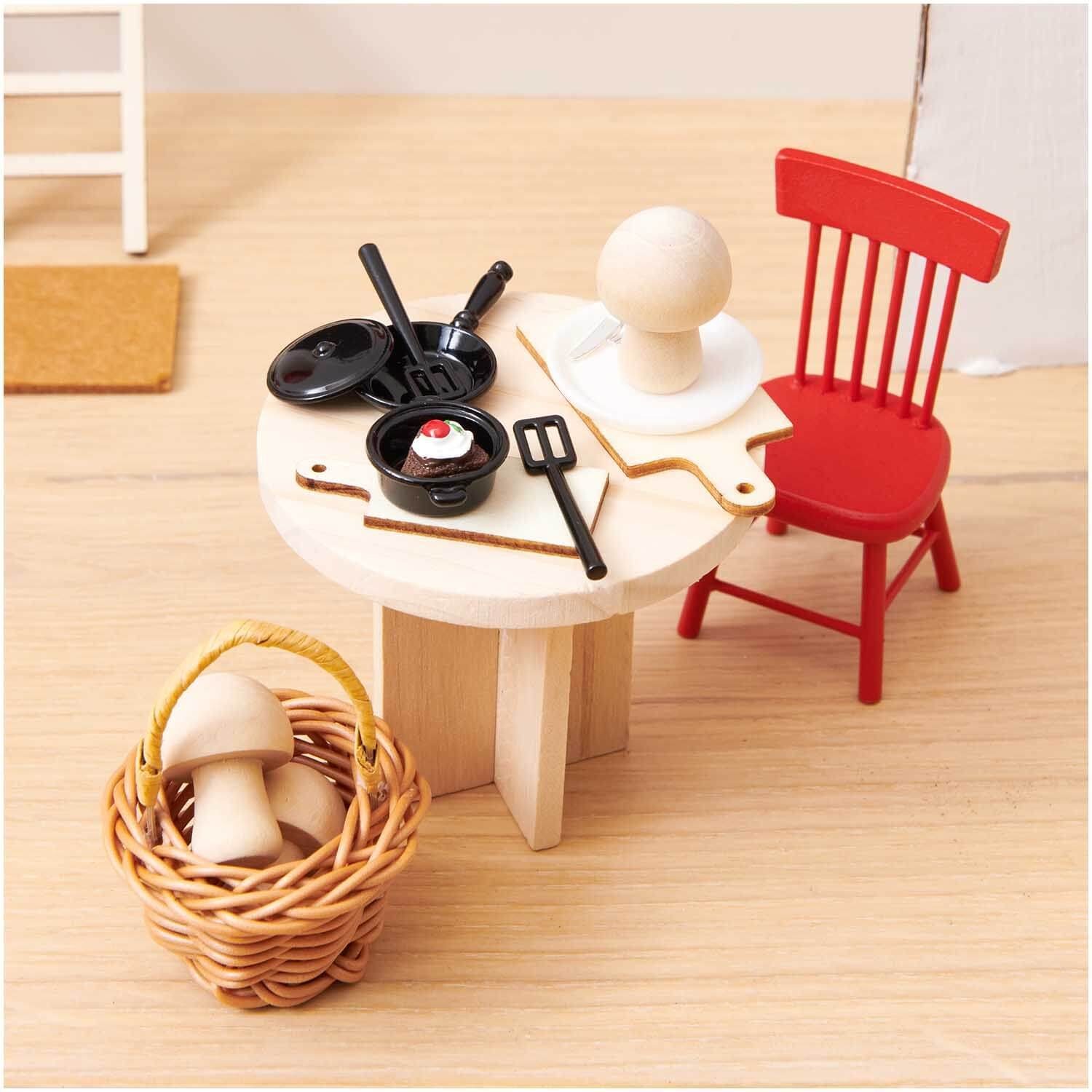 Rico Design Wichtel Miniatur Kochutensilien Premium schwarz 7teilig