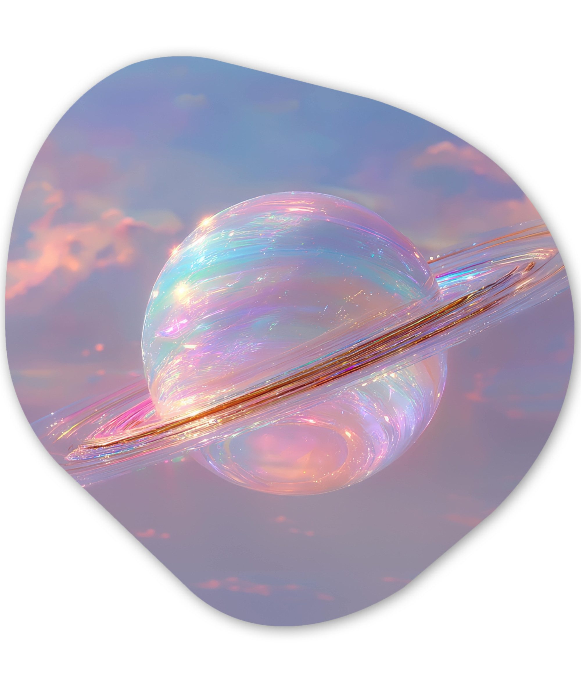 MuchoWow Gemälde Planet - Himmel - Wolken - Pastelltöne, Fotodruck (1 St), Wandbild Abstrakt, Wohnzimmer Schlafzimmer Wanddekoration, 40x40 cm