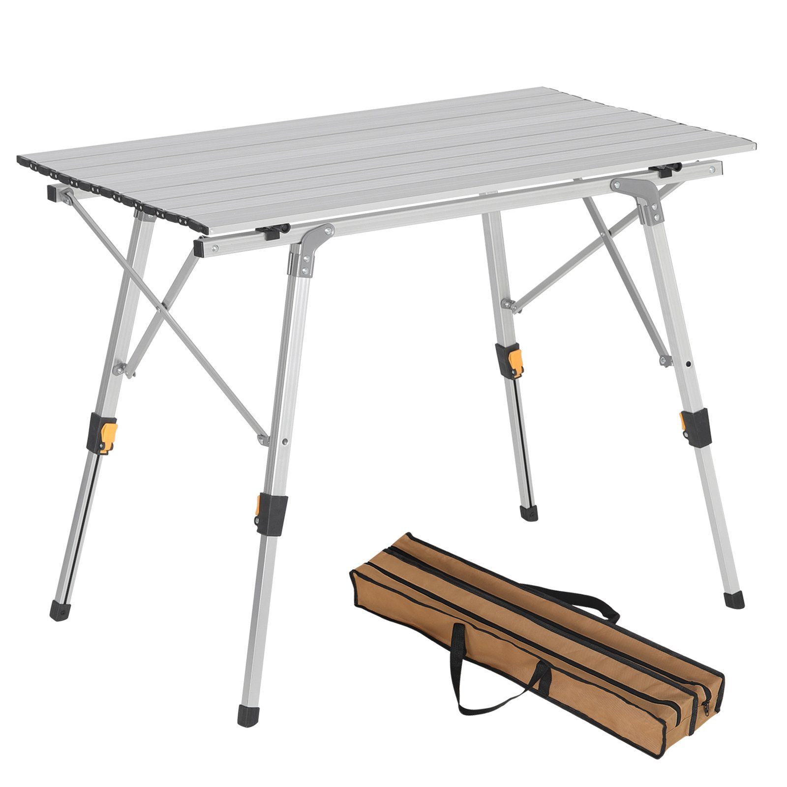 | cm aus Campingtisch Woltu Silber Silber Alu,höhenverstellbar, 90x52.2X(45-72) (1-St),