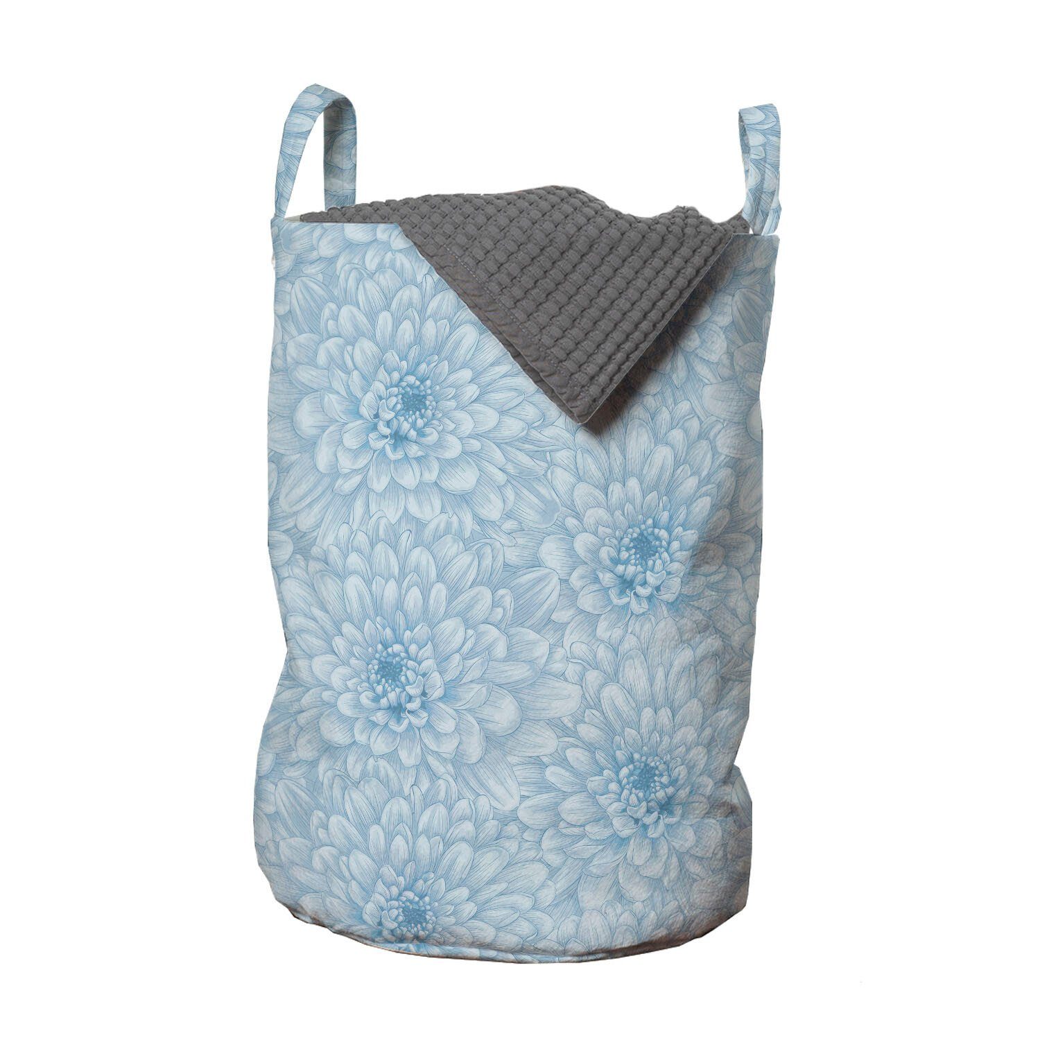 Abakuhaus Wäschesäckchen Wäschekorb mit Griffen Kordelzugverschluss für Waschsalons, Blau Blooming Romantik