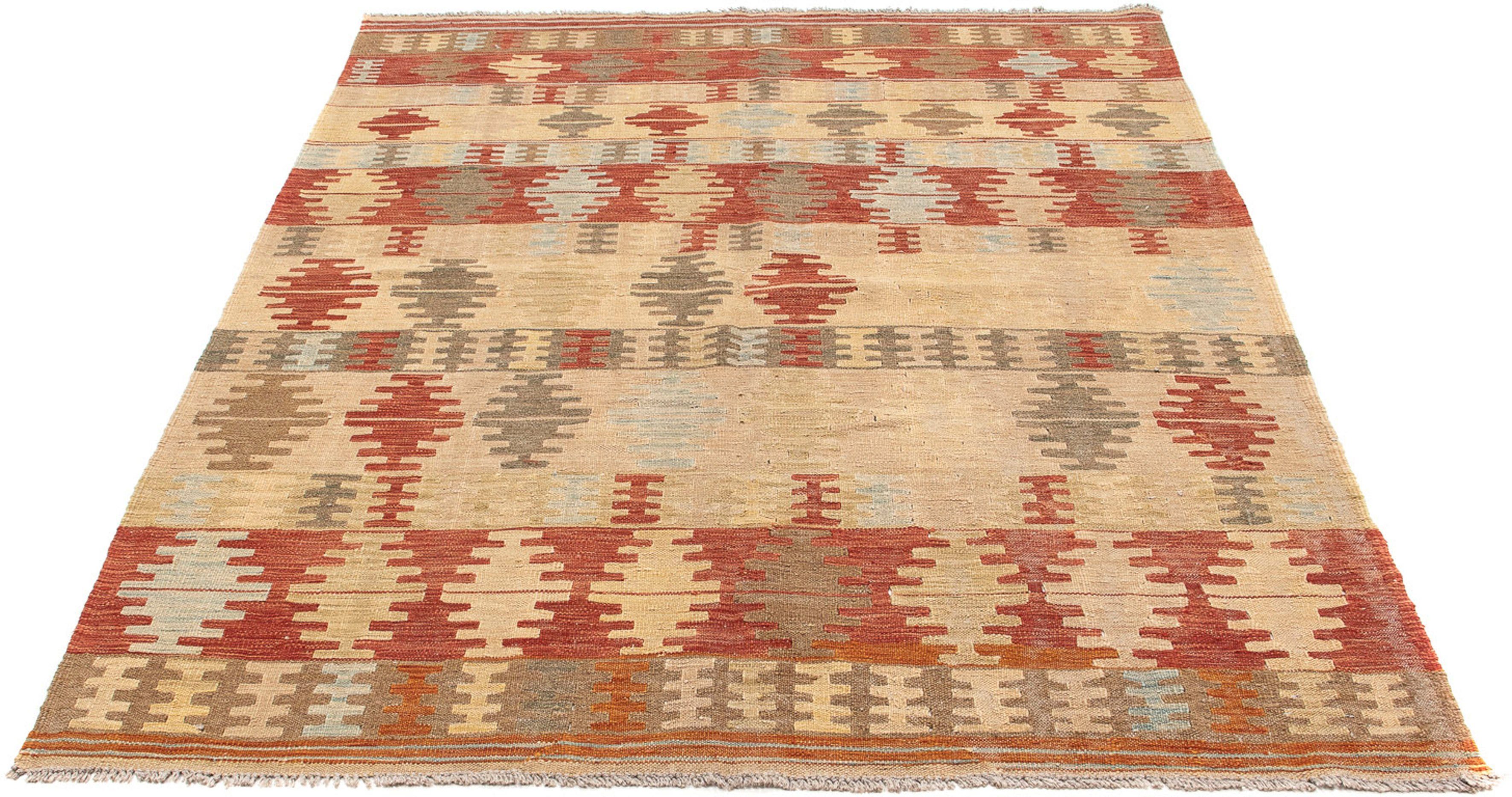 Wollteppich Kelim - Oriental - 196 x 152 cm - mehrfarbig, morgenland, rechteckig, Höhe: 4 mm, Wohnzimmer, Einzelstück