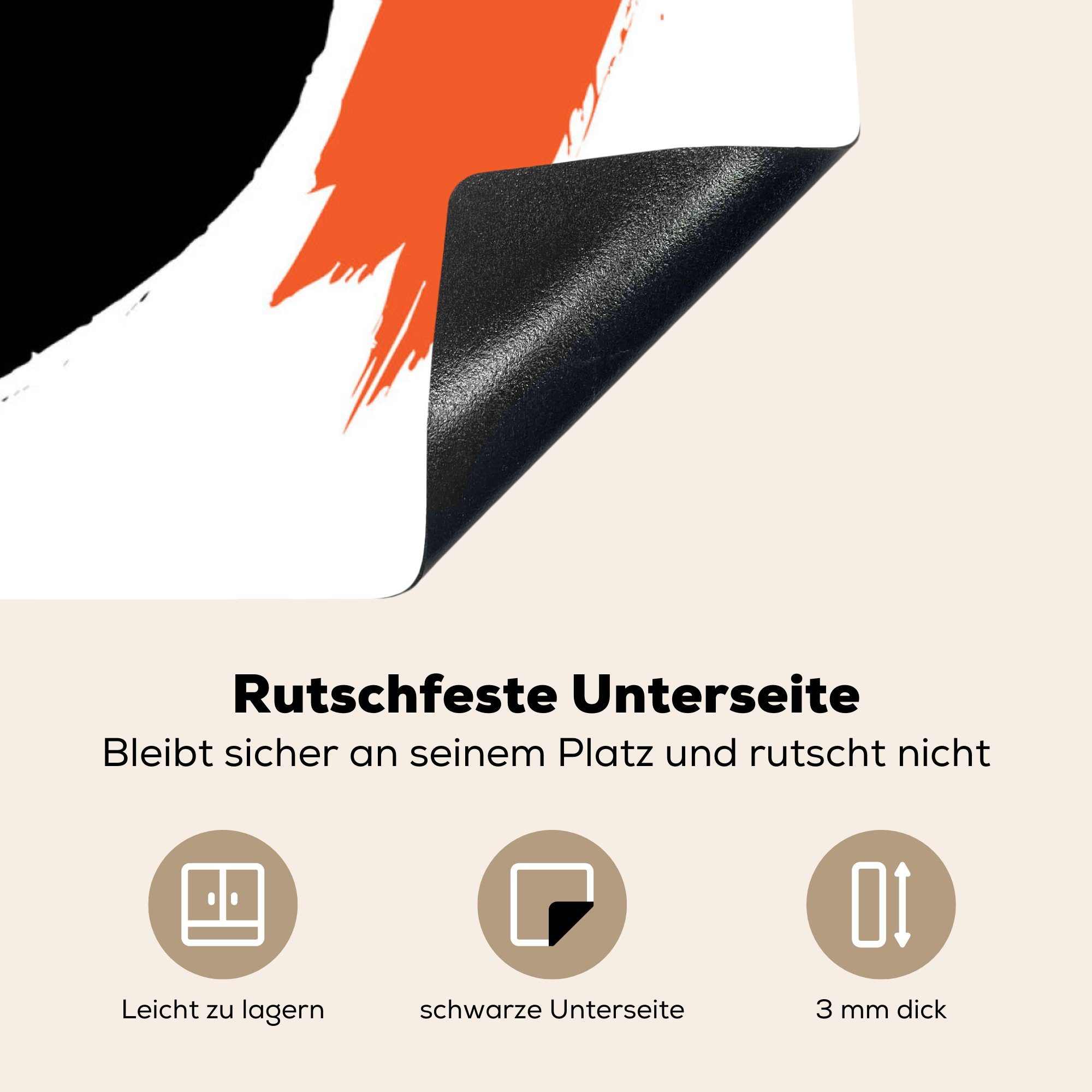 cm, küche Yang-Logos des und Illustration MuchoWow Arbeitsplatte Farben in tlg), Yin- den Schwarz für (1 Eine und, Ceranfeldabdeckung, Herdblende-/Abdeckplatte Vinyl, 78x78