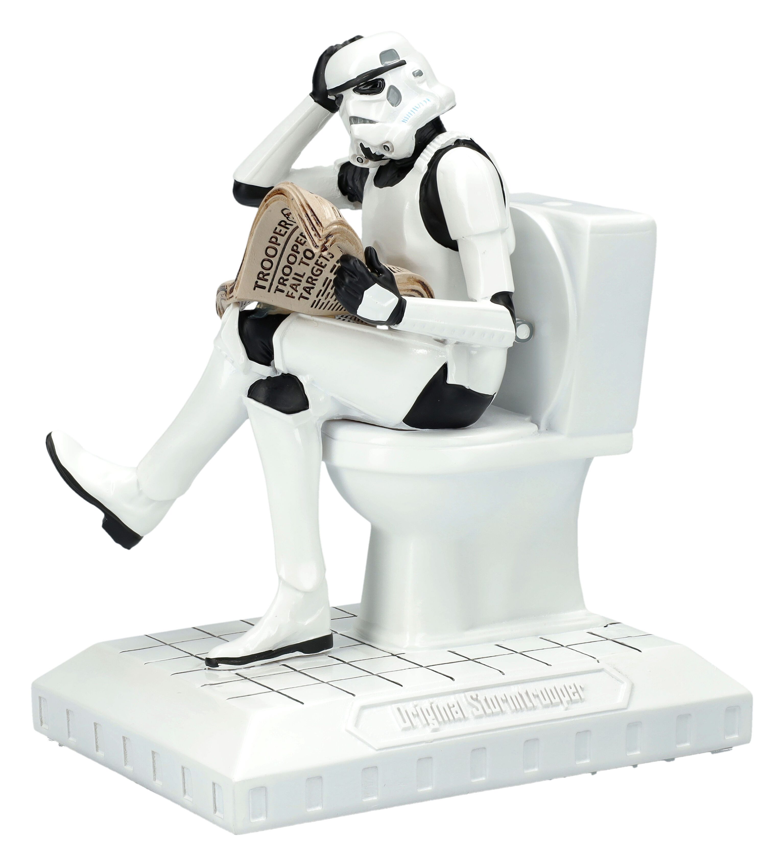 Figuren Shop GmbH Dekofigur Pooper Trooper – Stormtrooper Figur Toilette Deko Sammler 13.5 cm