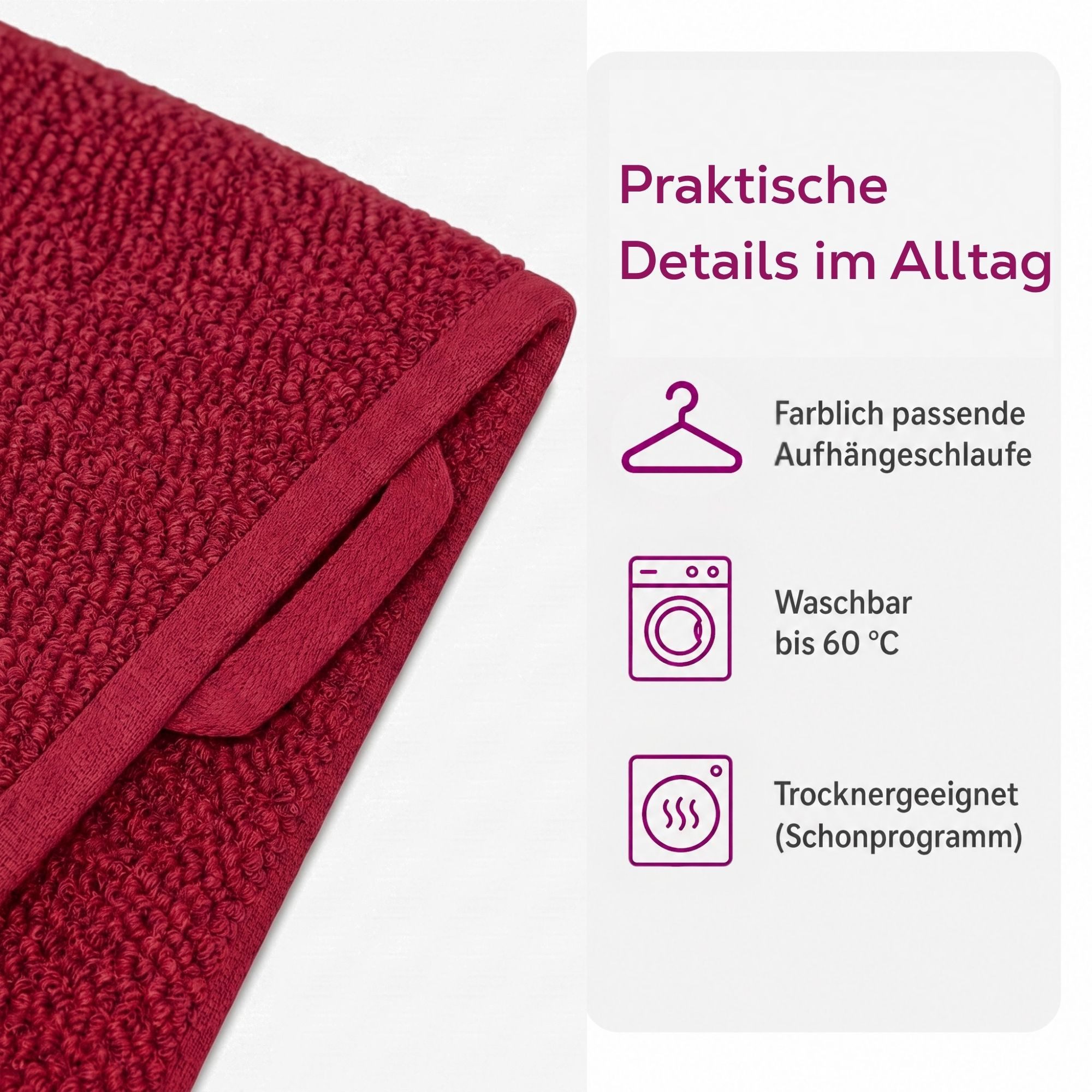 Beautex Handtuch Set, Premium Frottier Sets, 100% Baumwolle 550g/m², Multischlaufen-Optik, Frottier, saugstark, weich, flusenfrei, schnelltrocknend, schadstoffgeprüft