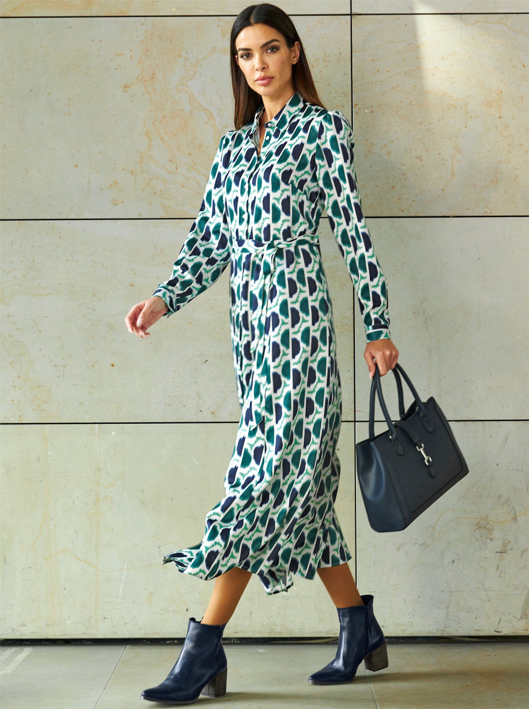 heine Etuikleid Druck-Kleid Langarm