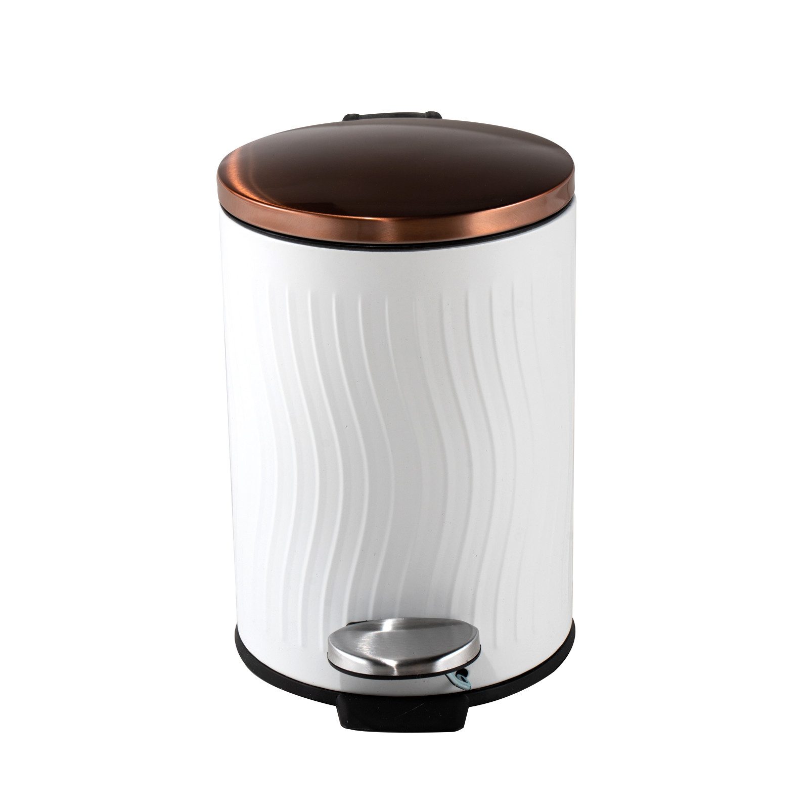 HTI-Living Kosmetikeimer Kosmetikeimer Jannik 3 Liter Weiß Kupfer, Mülleimer Treteimer Edelstahl